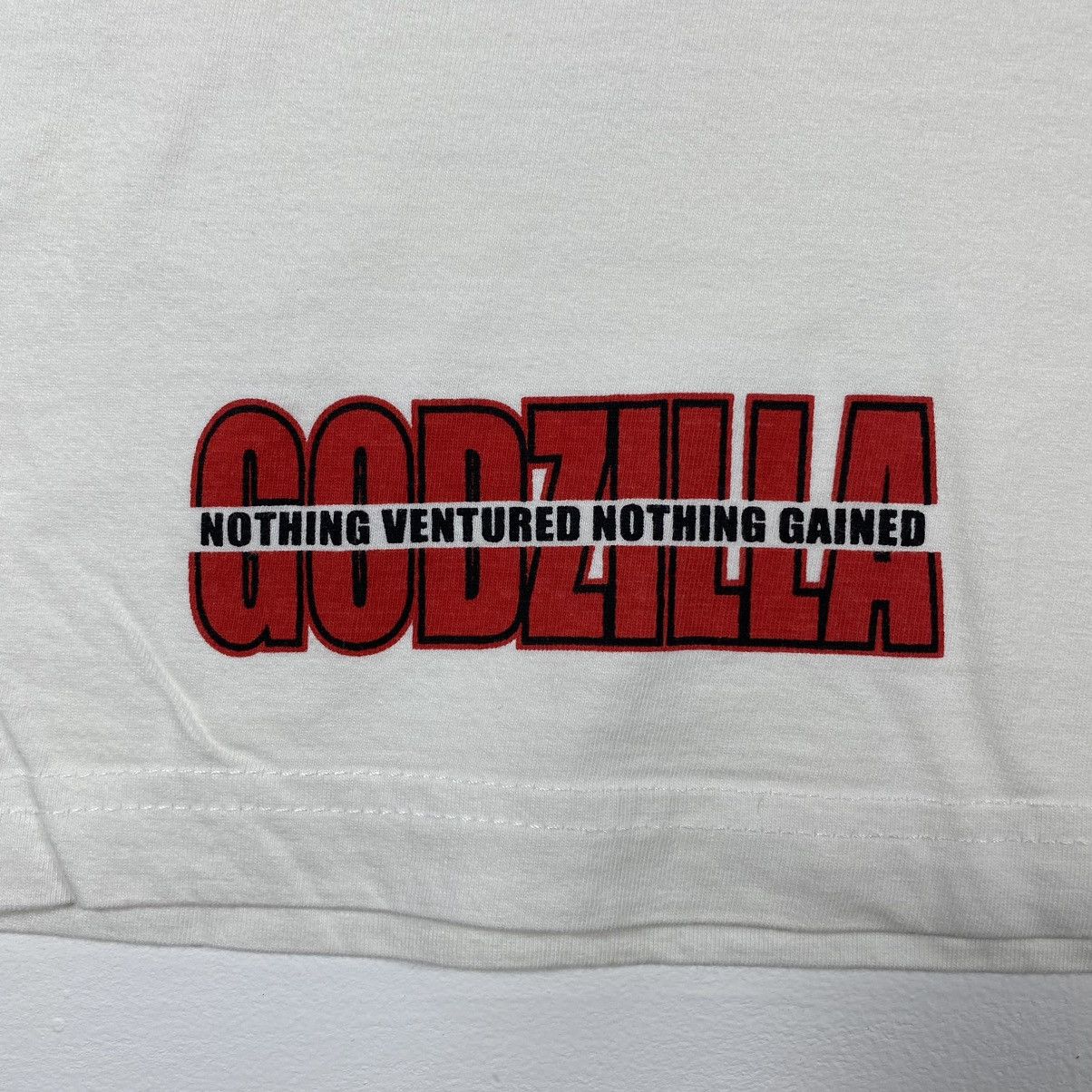 Japanese Brand × Vintage Vintage GODZILLA NOTHING VENTURED NOTHING GAINED Tee Size US XXL / EU 58 / 5 - 4 Thumbnail