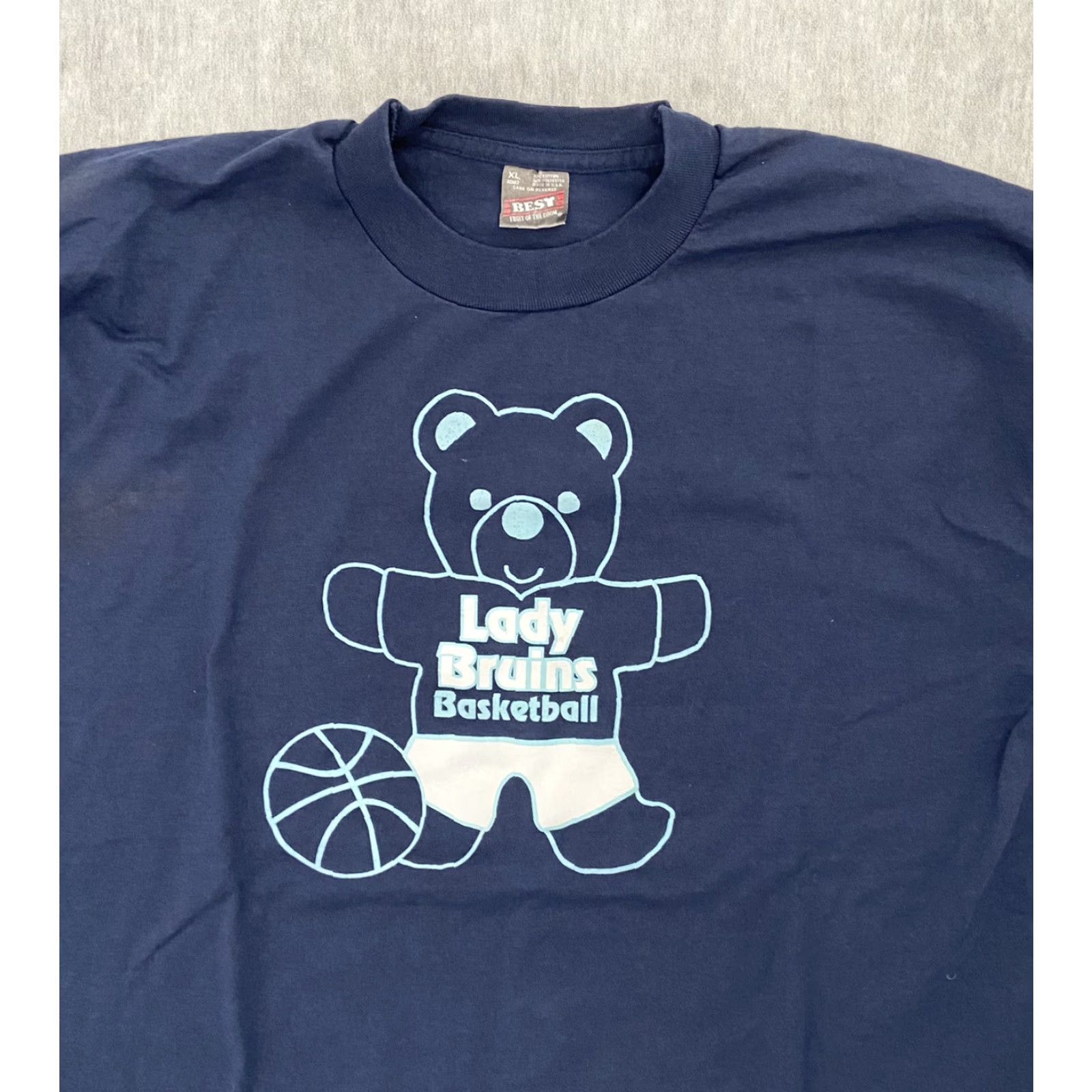 Fruit Of The Loom VINTAGE Lady Bruins T-Shirt Adult XL Basketball Teddy Bear Graphic Tee Blue 90s Bruins Ladies XL Men? Size US XL / EU 56 / 4 - 3 Thumbnail