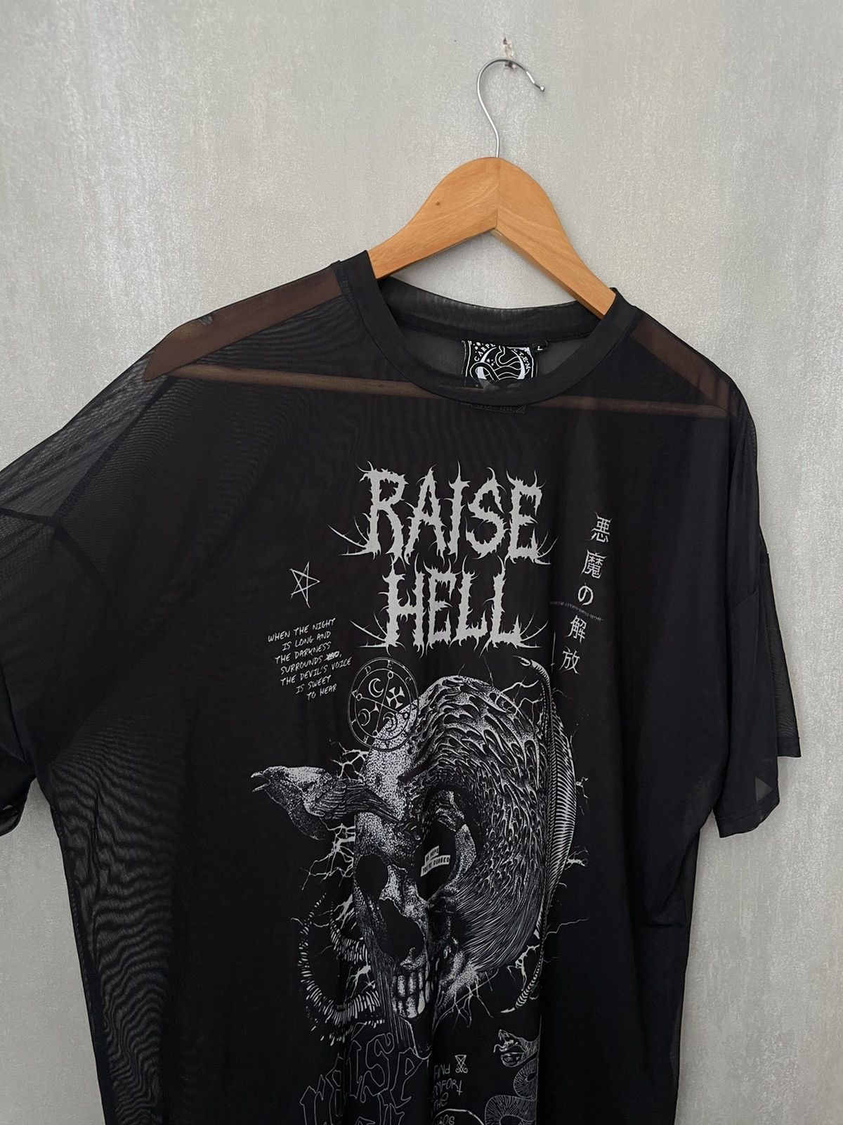 Killstar Killstar Raise Hell Mesh T-Shirt Size L / US 10 / IT 46 - 2 Thumbnail