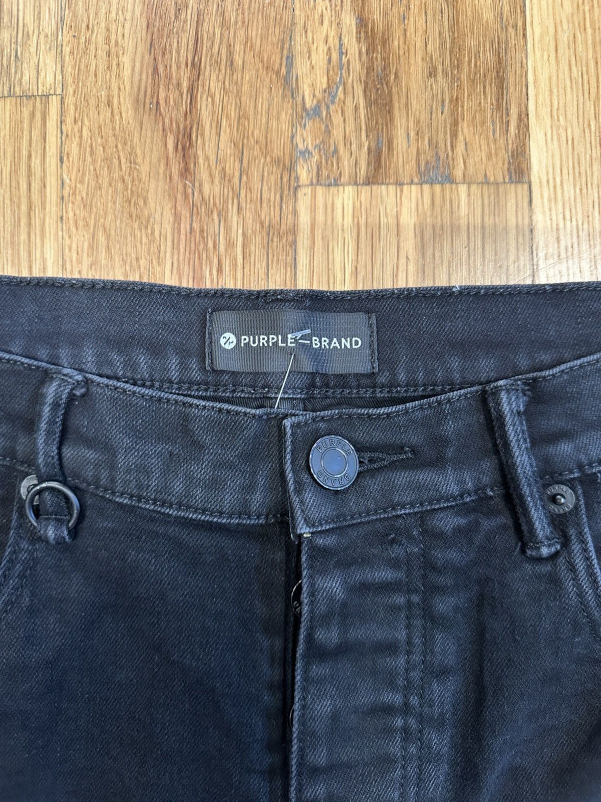Purple Brand Purple Brand Distressed Splatter Black Denim Jeans Size 34 Size US 34 / EU 50 - 3 Thumbnail