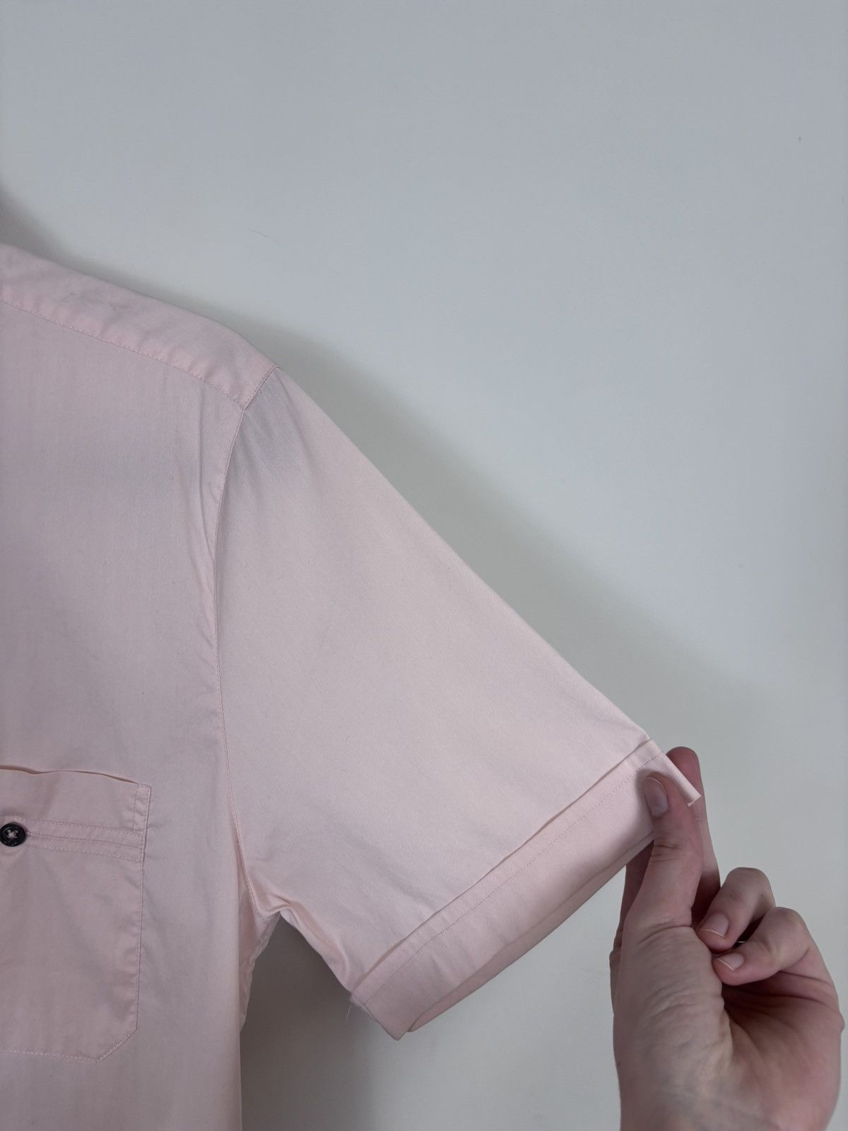 Paul Smith Paul Smith Men’s Pink Pocket Short Sleeve Shirt Cotton Blend Size US M / EU 48-50 / 2 - 9 Thumbnail