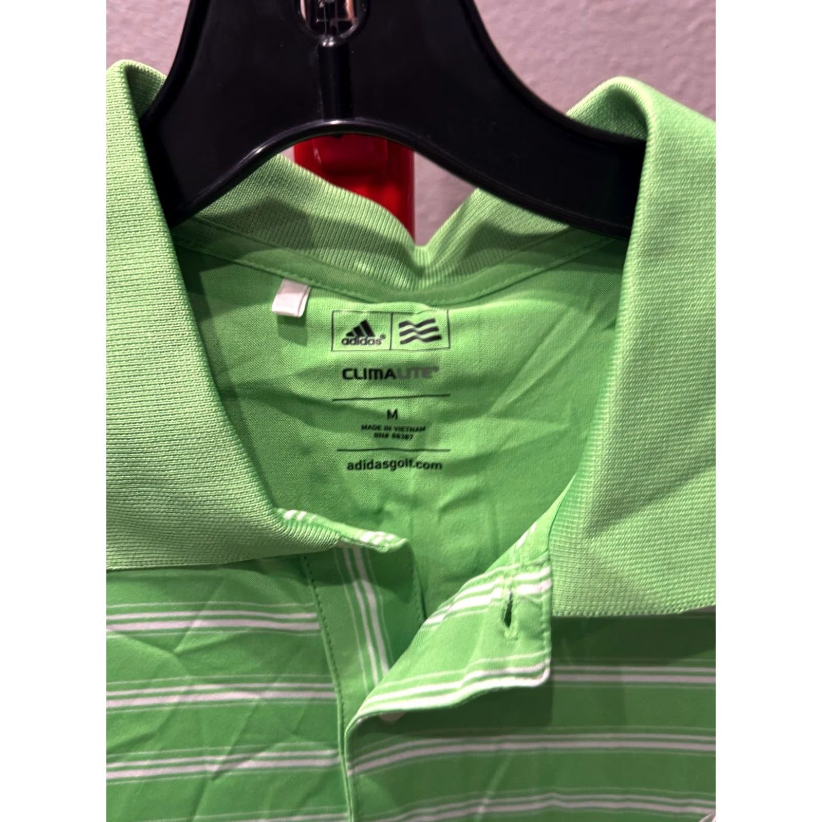Adidas Adidas Golf Stripe Poly SHORT SLEEVE POLO SHIRT Medium M Shirt Mens Polo Stripe Poly Short Sleeve Golf Shirt Sharp Color 1899 Size US M / EU 48-50 / 2 - 5 Thumbnail
