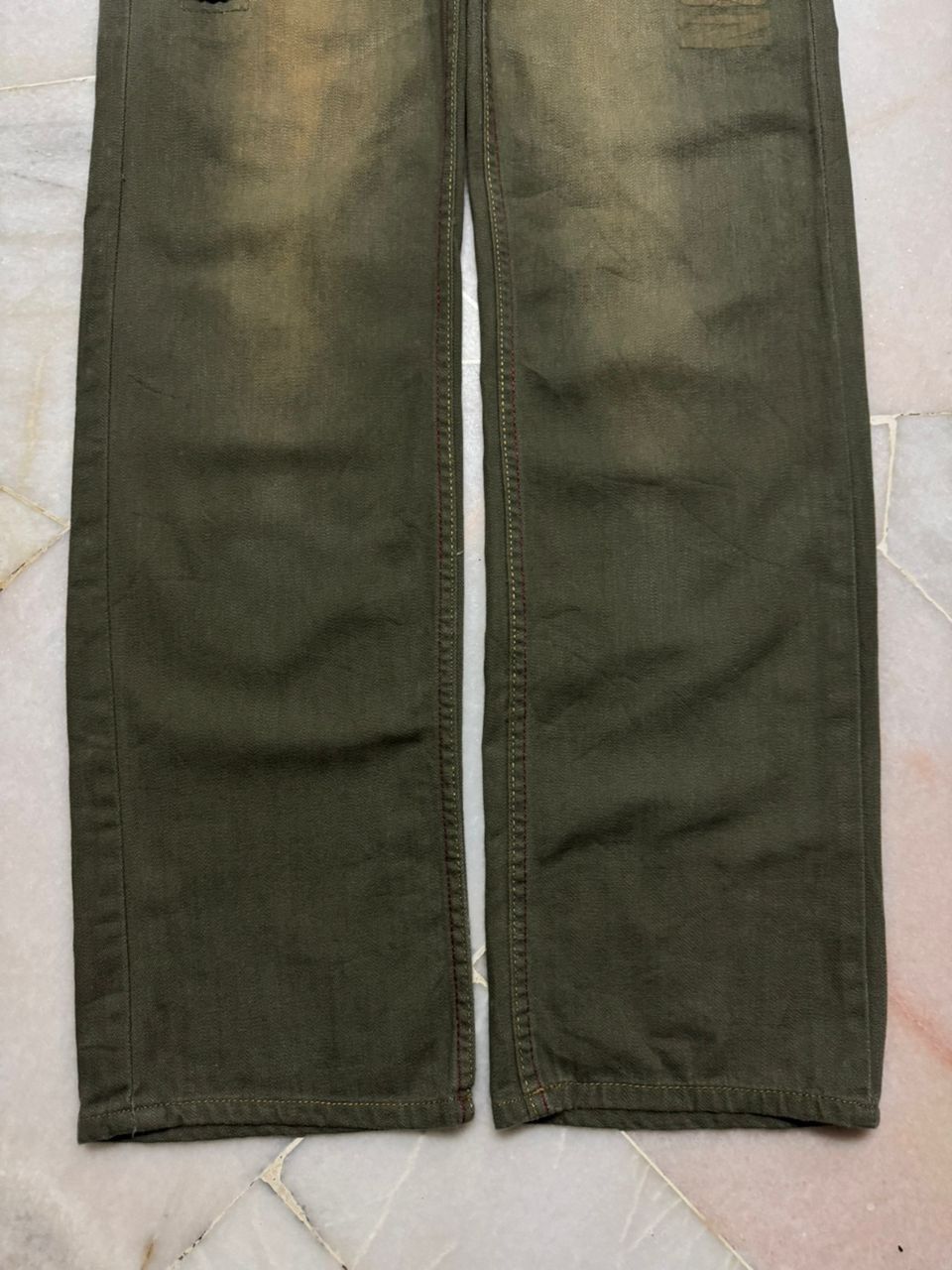 Tornado Mart 💥Sick💥Vintage Dominate Rusty Mudwash Distressed Patcher Jean Size US 31 - 8 Thumbnail