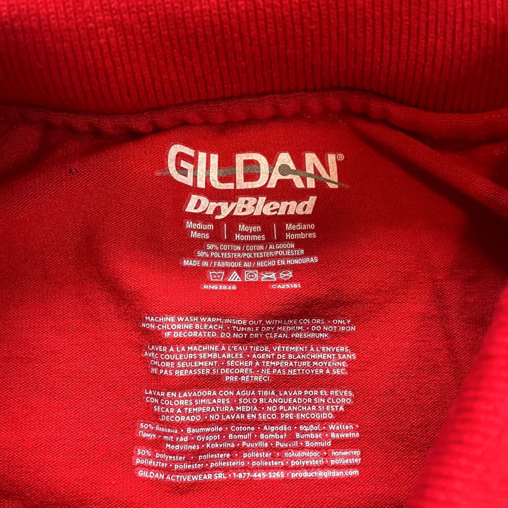 Gildan VINTAGE Gildan Dry Blend Polo Shirt Mens L Red Collared Logo Rugby Music Spin Size US L / EU 52-54 / 3 - 4 Thumbnail