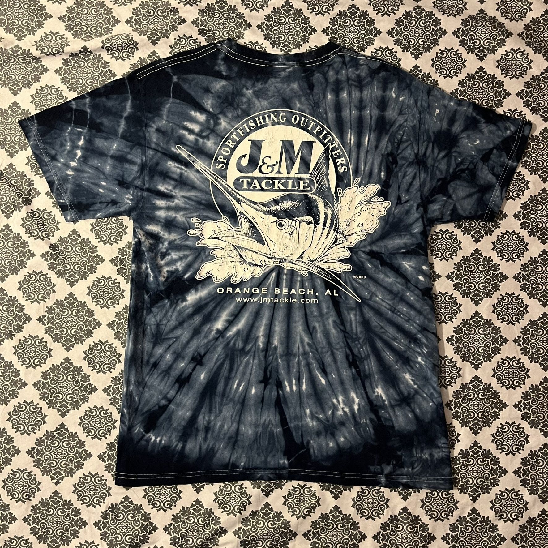 Hanes VTG 00s J&M Tackle Sportfishing Outfitters Tie Dye Tee Size US M / EU 48-50 / 2 - 1 Thumbnail
