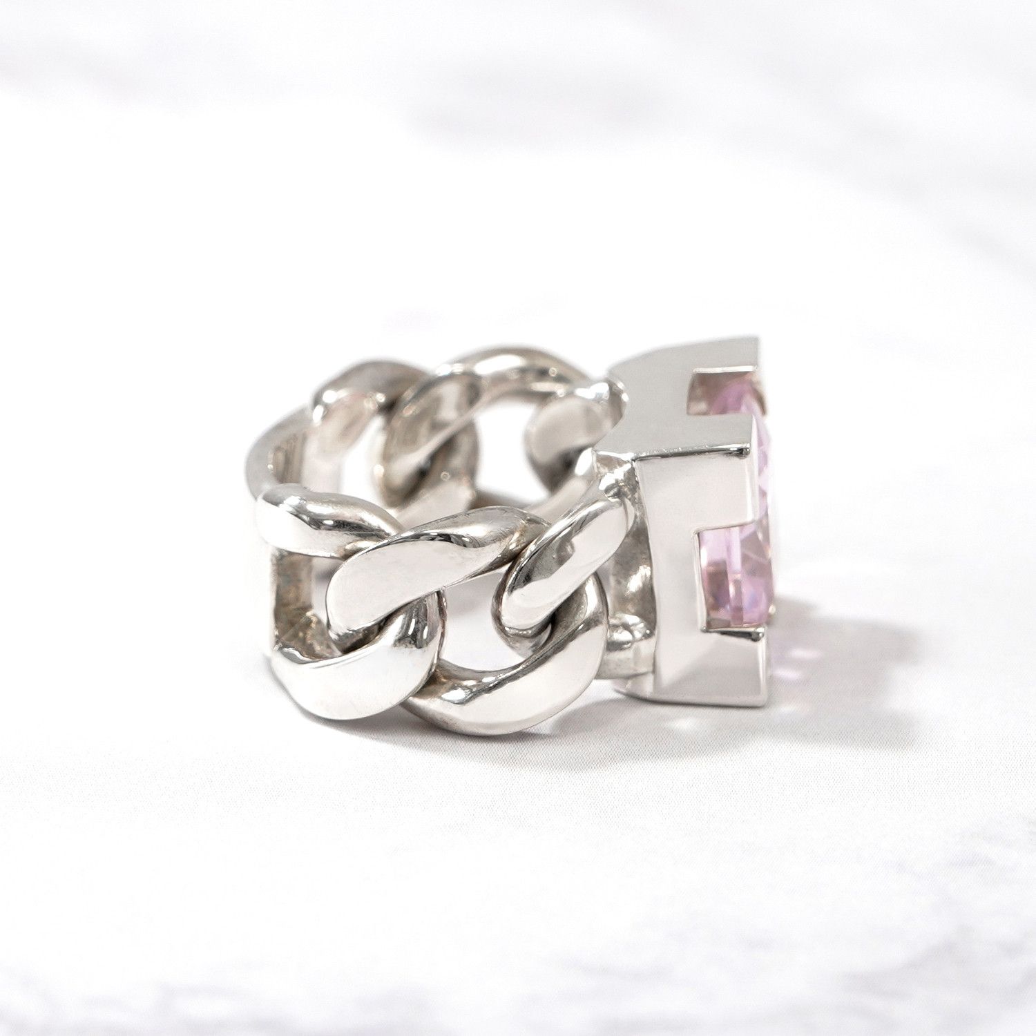 Bottega Veneta o1n1vont1124 Size: 19 / Ring in Silver/Pink Size ONE SIZE - 7 Thumbnail