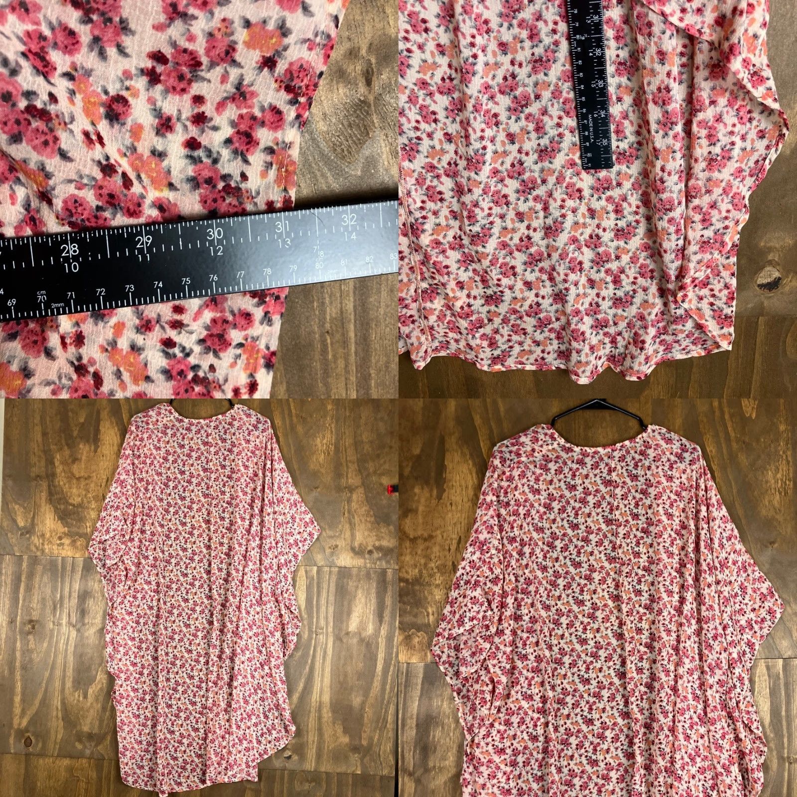American Eagle Outfitters American Eagle Outfitters Womens Cardigan Duster Pink Floral High Low Sheer M Size M / US 6-8 / IT 42-44 - 8 Thumbnail