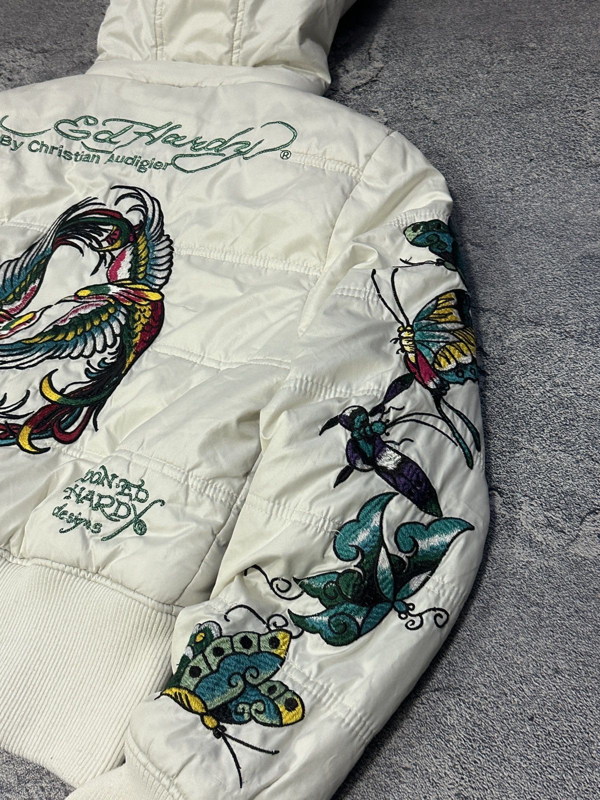 Ed Hardy Vintage Ed Hardy Christian Audigier Faux Fur Cropped Jacket Size L / US 10 / IT 46 - 15 Thumbnail