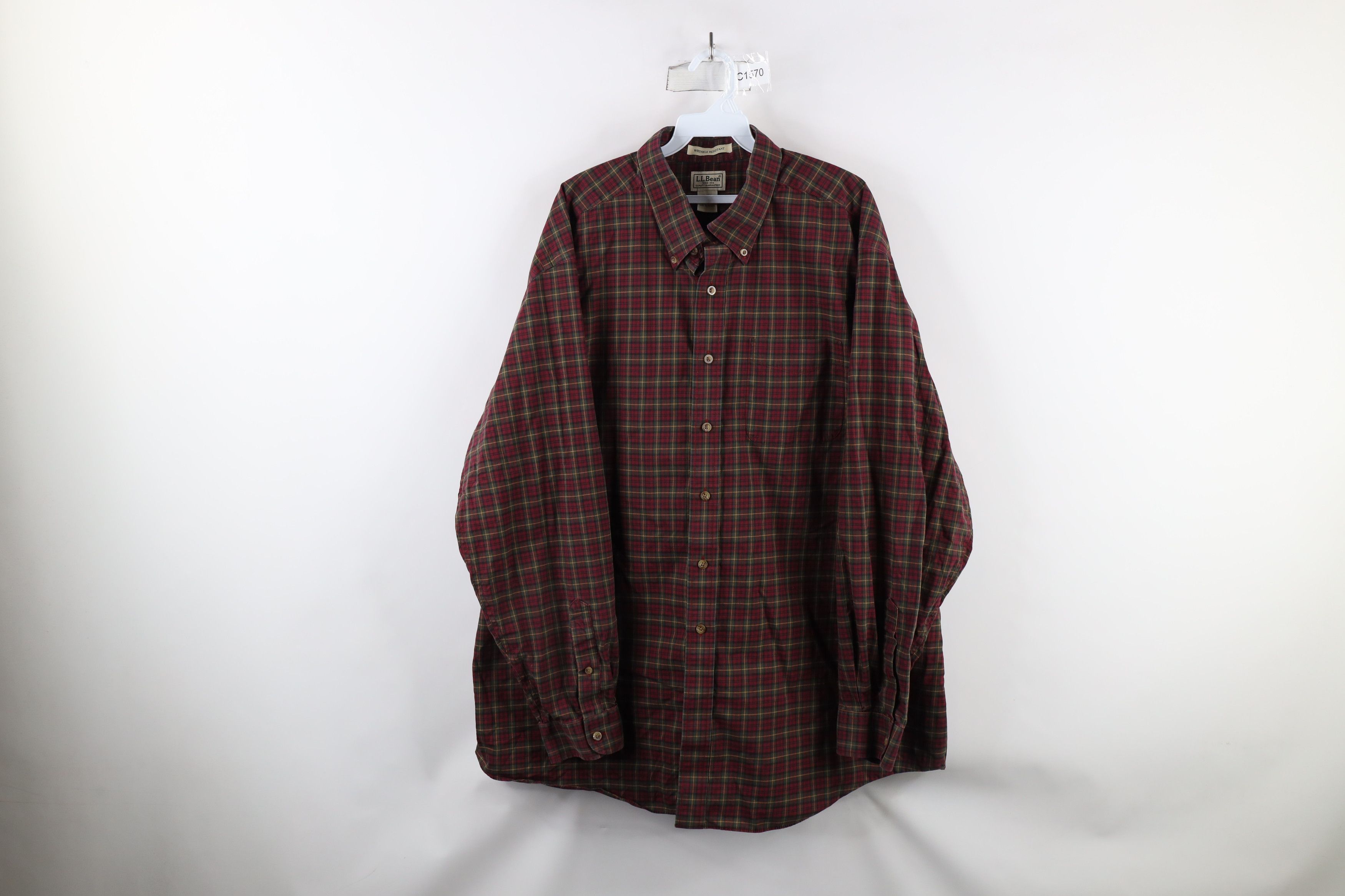 L.L. Bean × Vintage Vintage LL Bean Collared Button Down Shirt Plaid Cotton Size US XXL / EU 58 / 5 - 1 Thumbnail