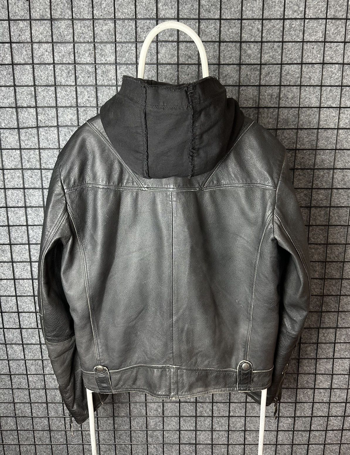 Genuine Leather Distressed Detachable Hood Real Leather Biker Jacket Size 48 Size US M / EU 48-50 / 2 - 19 Thumbnail