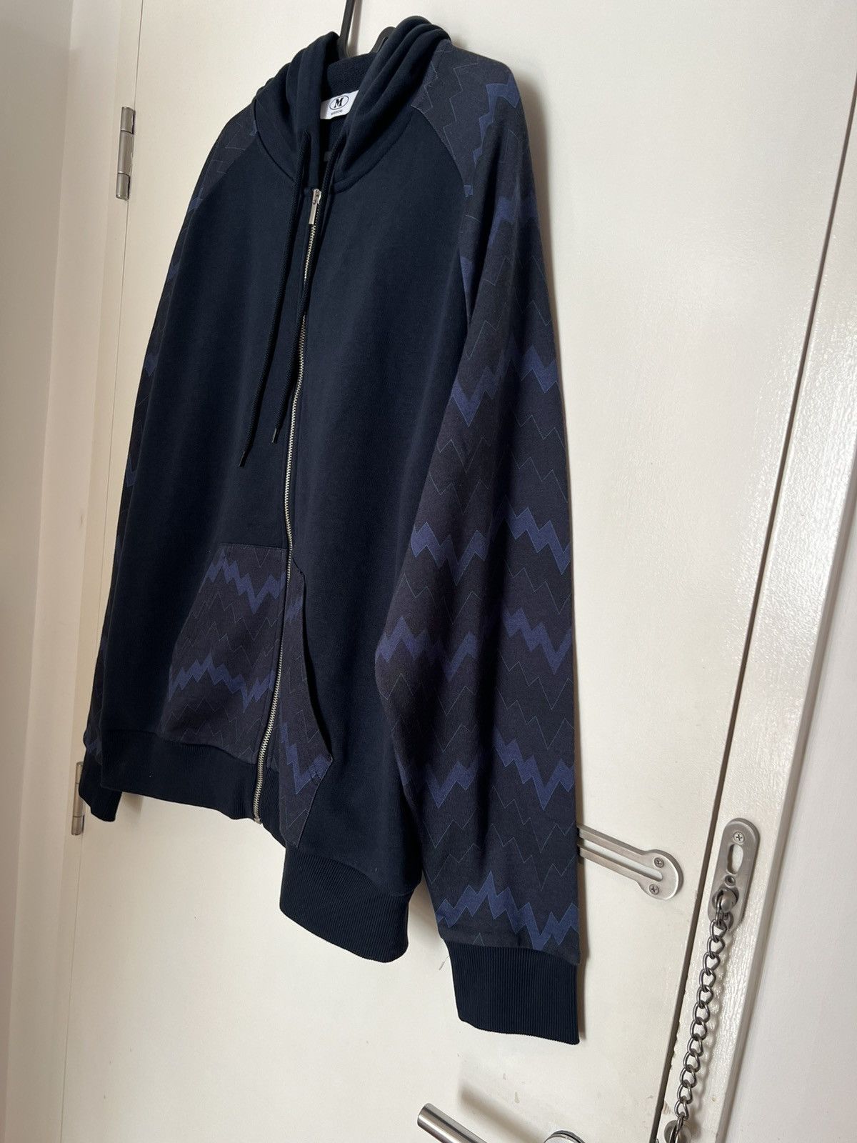Missoni Missoni Men's Zig Zag Pattern Zip Hoodie Navy Blue X-Large Size US XL / EU 56 / 4 - 6 Thumbnail