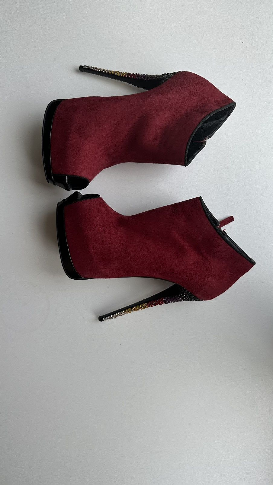 Giuseppe Zanotti Giuseppe Zanotti Red Suede High Heels Rhinestone Size 36.5 Size US 6.5 / IT 36.5 - 4 Thumbnail