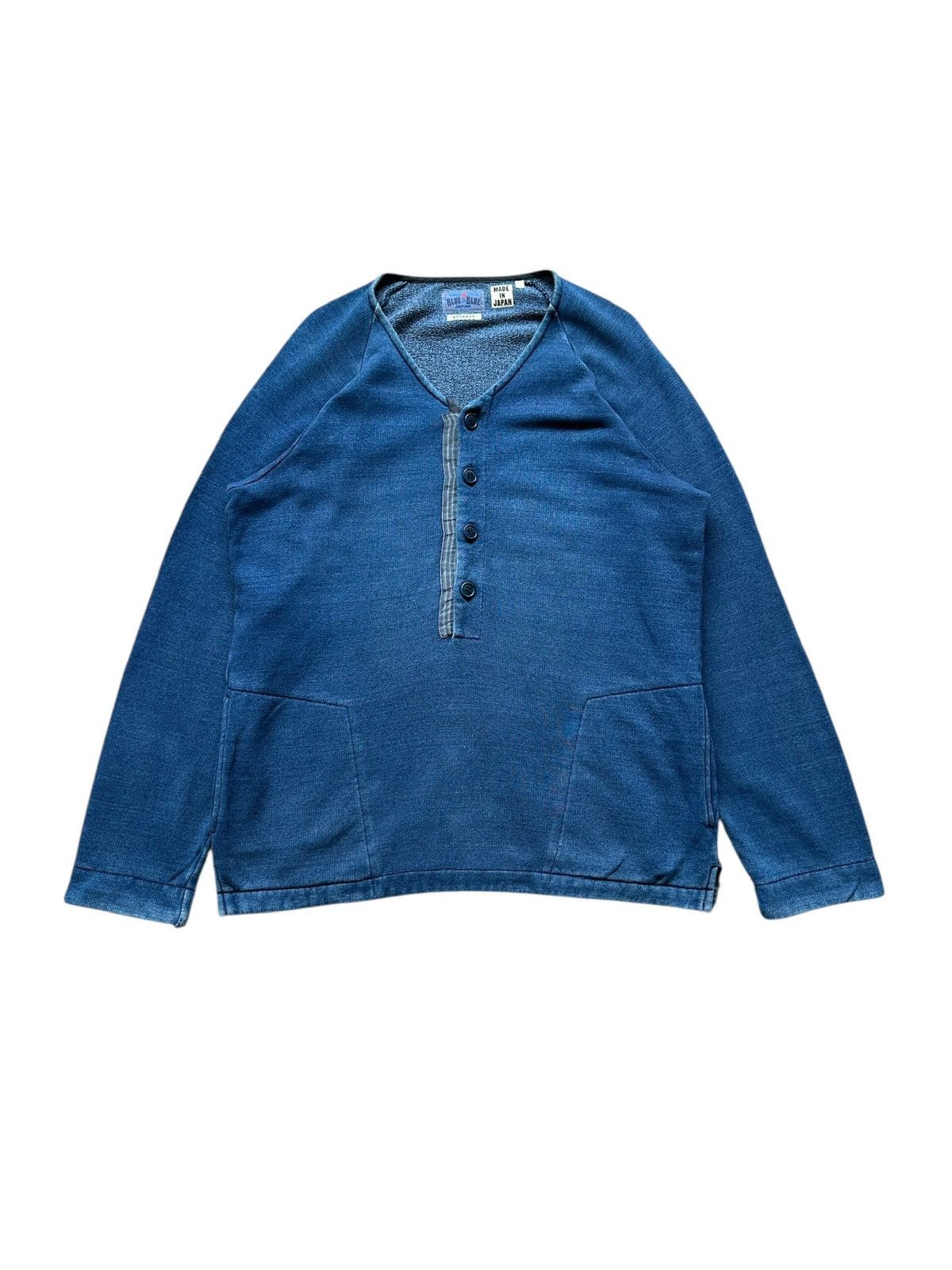 Blue Blue Japan 2000's BLUE BLUE Arigato indigo dyed sweater Size US L / EU 52-54 / 3 - 1 Thumbnail