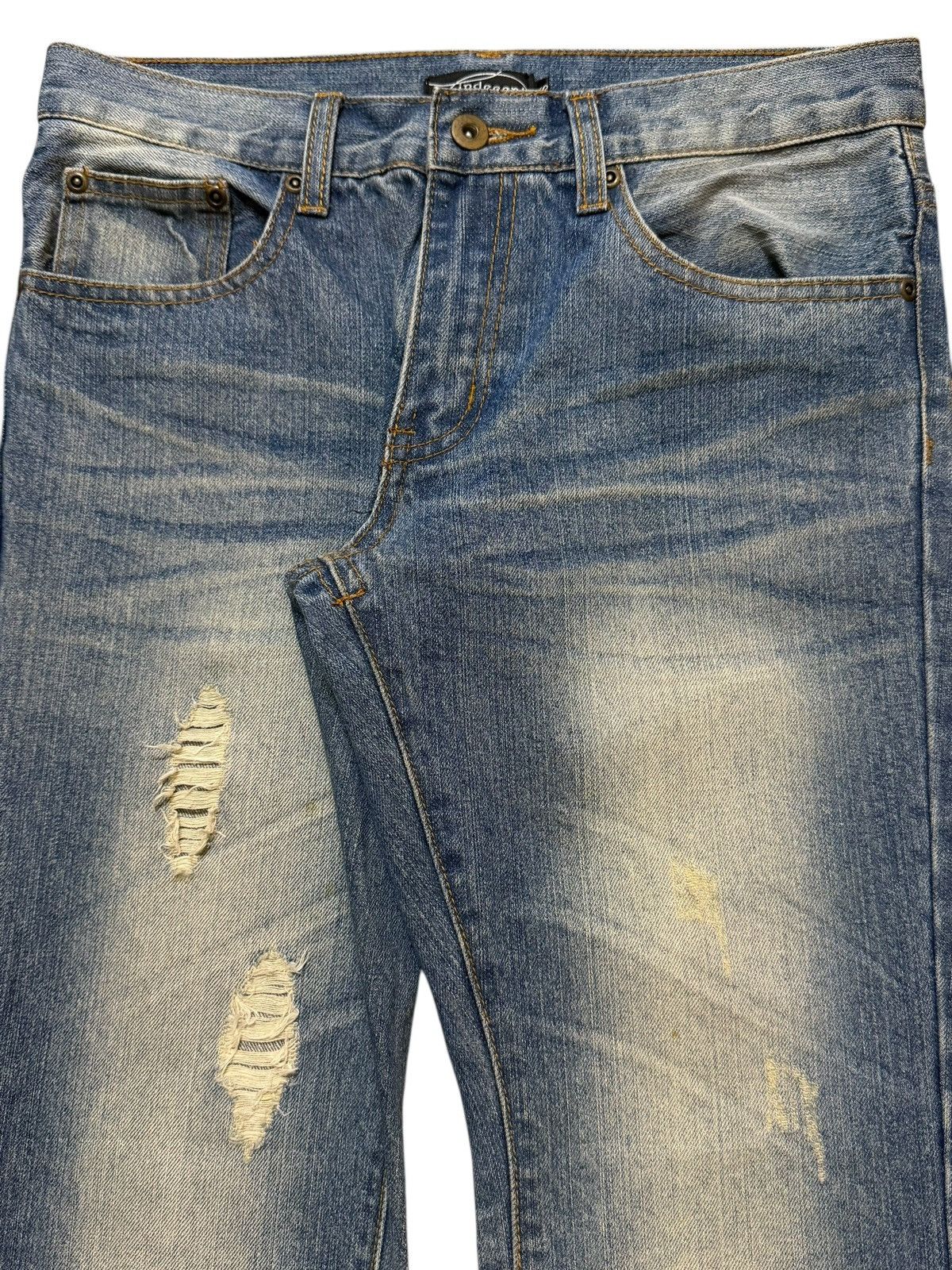If Six Was Nine Vintage Y2K Japanese Faded Clawmark Whisker Wide Leg Flare Size US 30 / EU 46 - 3 Thumbnail