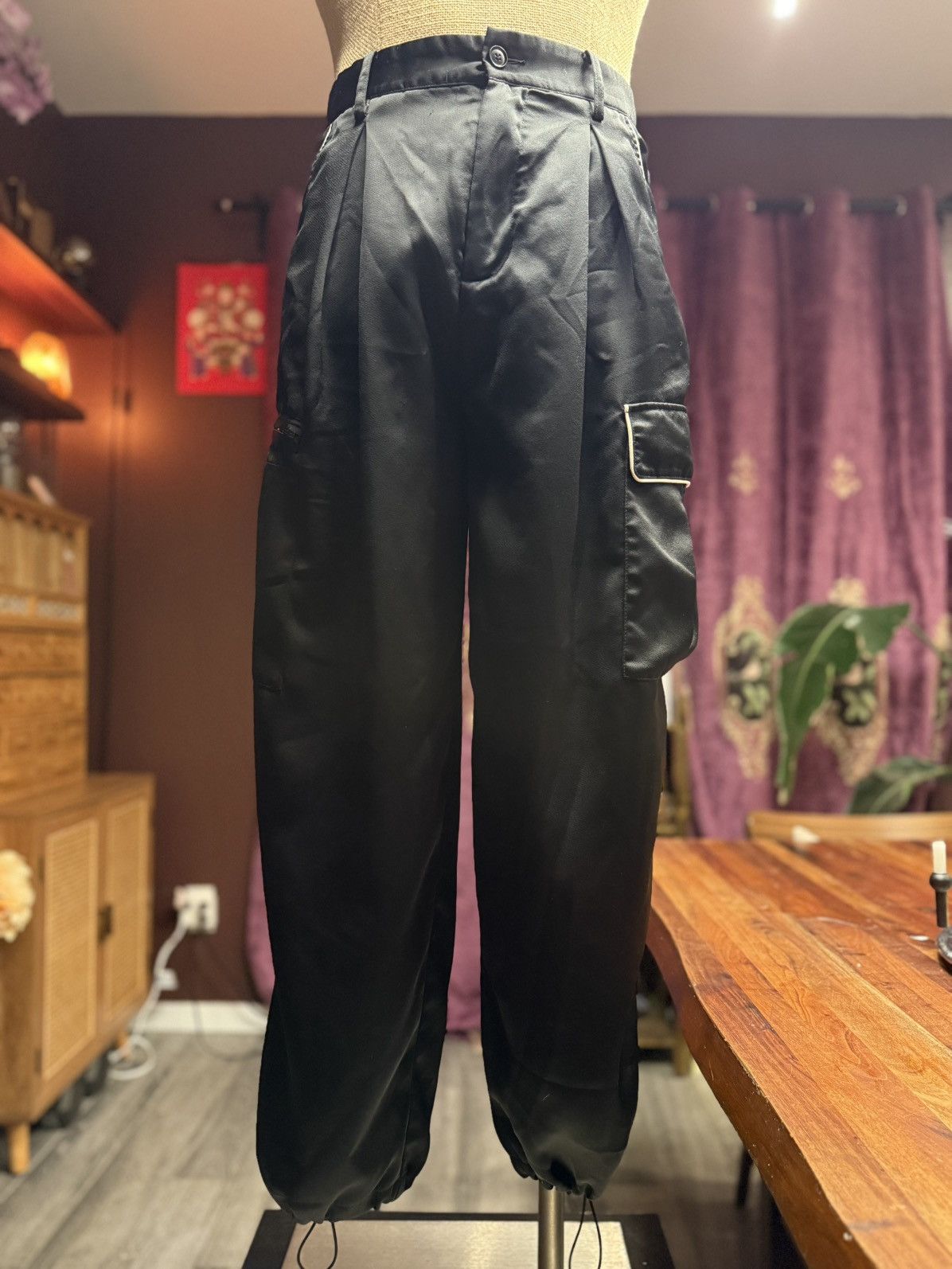 Other Sleek Satin Utility Pants with Contrast Trim Size US 30 / EU 46 - 2 Thumbnail