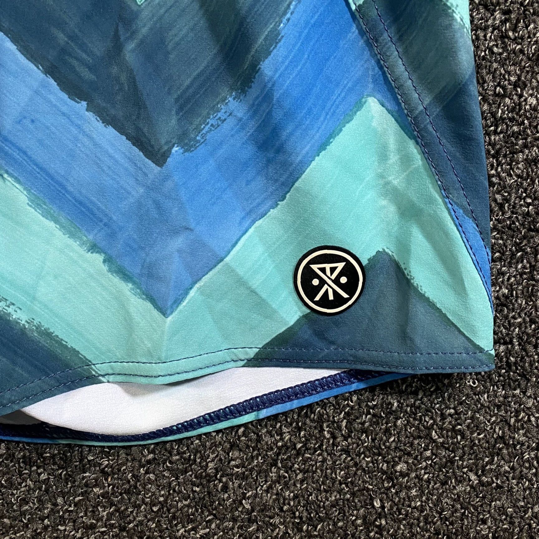 Roark ROARK Revival Swim Trunks Mens 36 Board Shorts Blue Green Striped Multicolor Bathing Suit Male 36 Regular Size US 36 / EU 52 - 2 Thumbnail
