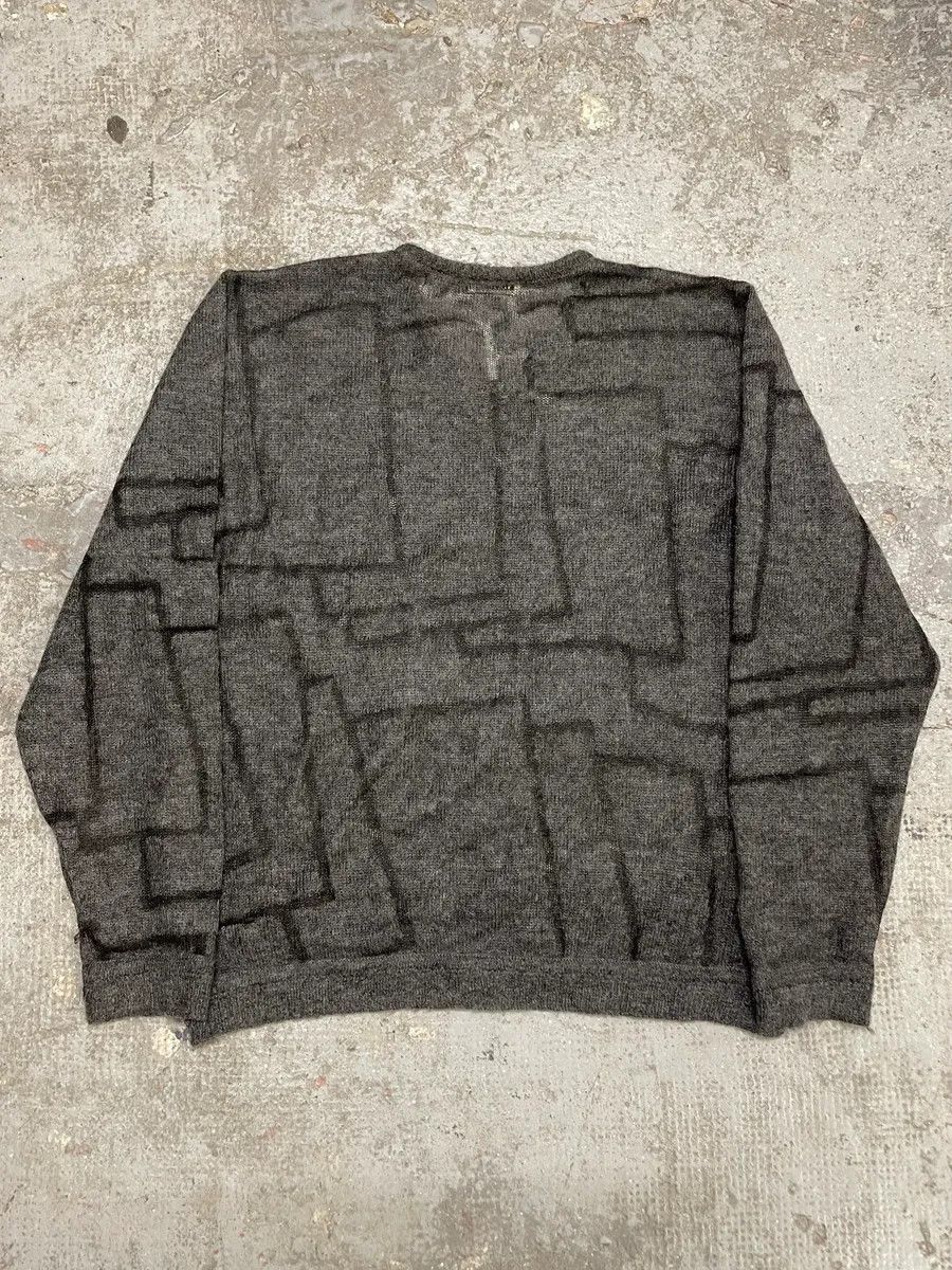 Vintage Gianni Versace Transparent Geometry Grey Sweater Size US M / EU 48-50 / 2 - 3 Thumbnail