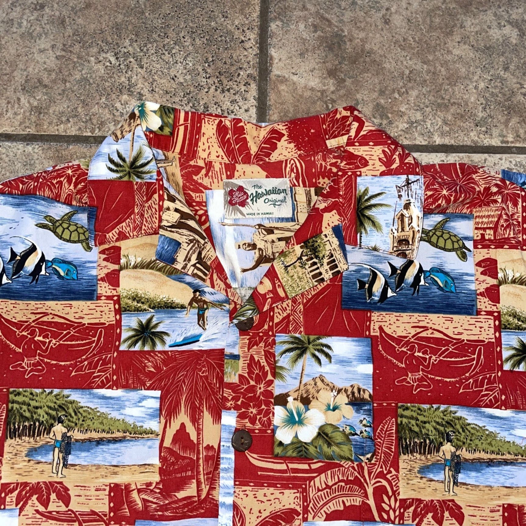 Hilo Hattie Hilo Hattie Hawaiian Original Red Hawaiian Shirt Mens L Size US L / EU 52-54 / 3 - 2 Thumbnail