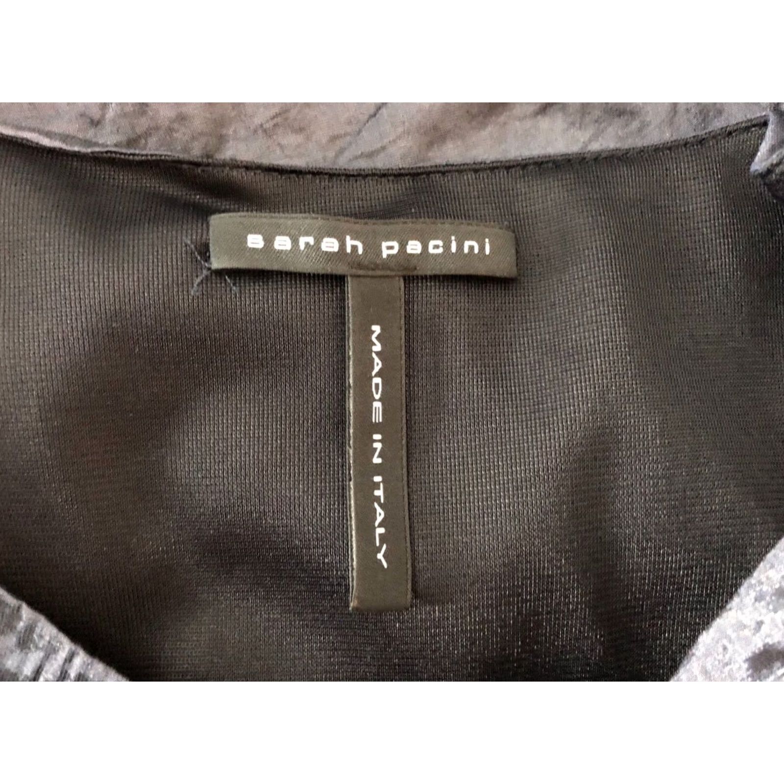 Sarah Pacini Sarah Pacini Women's Dress Black Taffeta Size 0 3/4 Sleeve Party Cocktail Knee Length Crinkled Taffeta Size XS / US 0-2 / IT 36-38 - 7 Thumbnail