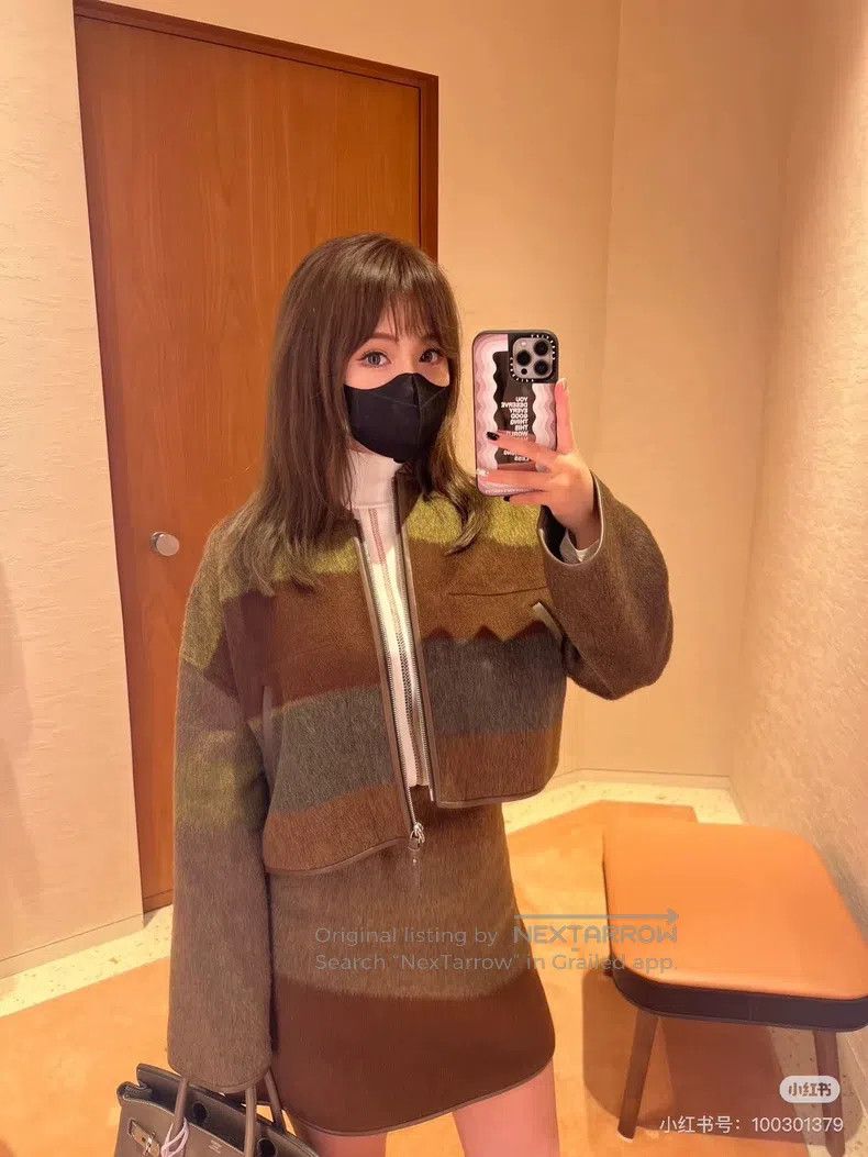 Hermes Hermes Cashmere and Mohair Green and Brown Short Jacket Size XXS / US 00 / IT 34 - 8 Thumbnail