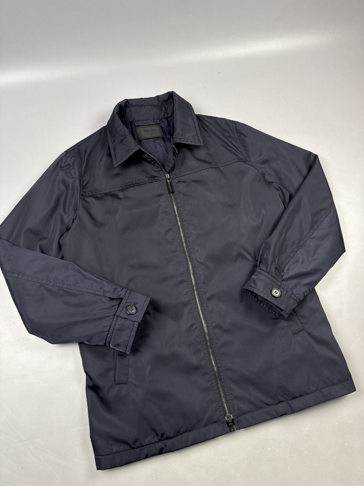 Prada Prada Vintage Navy Zip Jacket Minimal Luxury Clean Fit Size US M / EU 48-50 / 2 - 3 Thumbnail