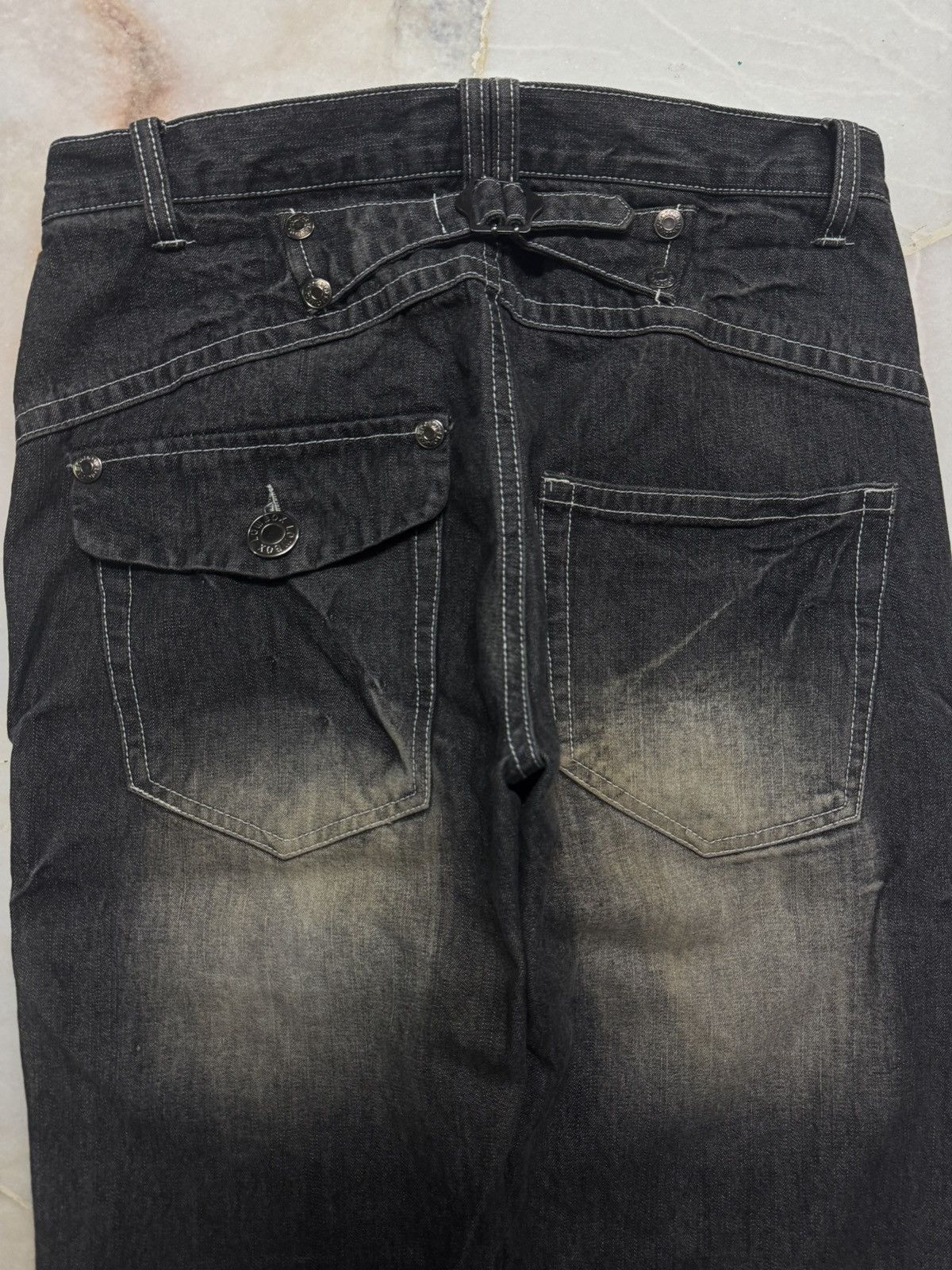 Tornado Mart 💥INSANE💥VINTAGE LOWBOX CLAW MUDWASH BUCKLE BACK SHORT JEANS Size US 30 / EU 46 - 15 Thumbnail