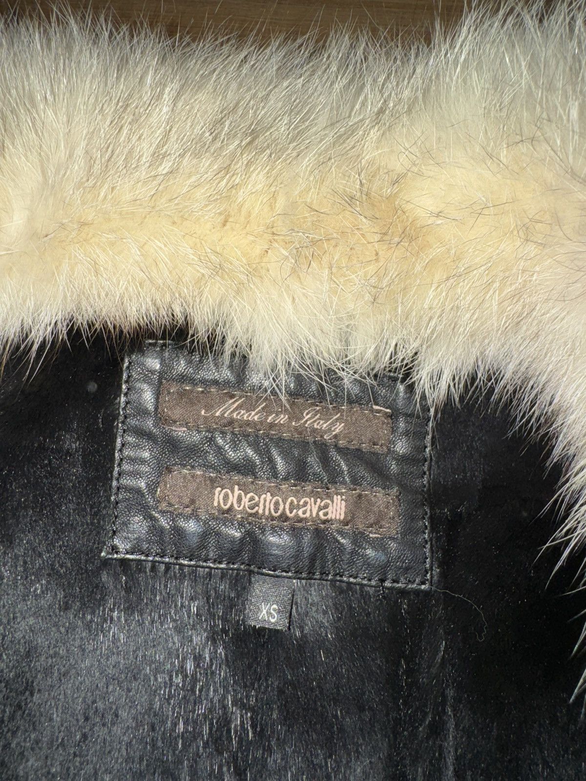 Roberto Cavalli Roberto Cavalli 2000’s Leather Textured Fur Moto Jacket Size XS / US 0-2 / IT 36-38 - 13 Thumbnail