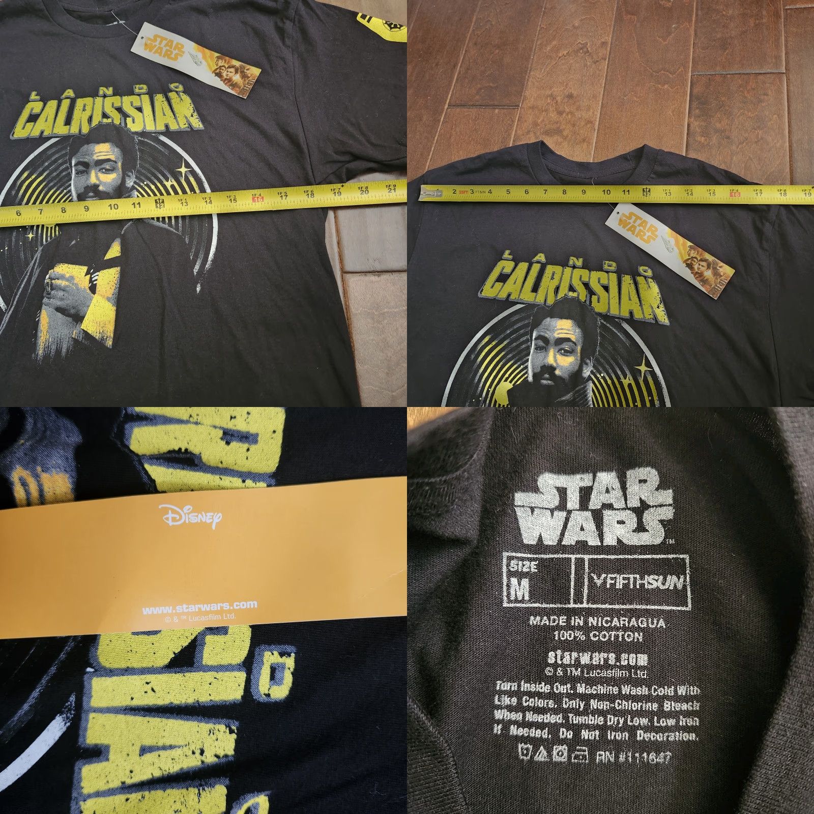 Vintage Star Wars Fifth Sun Men's T-Shirt Graphic Print Lando Calrissian Black Crew Neck Short Sleeve Medium NWT Size US M / EU 48-50 / 2 - 8 Thumbnail