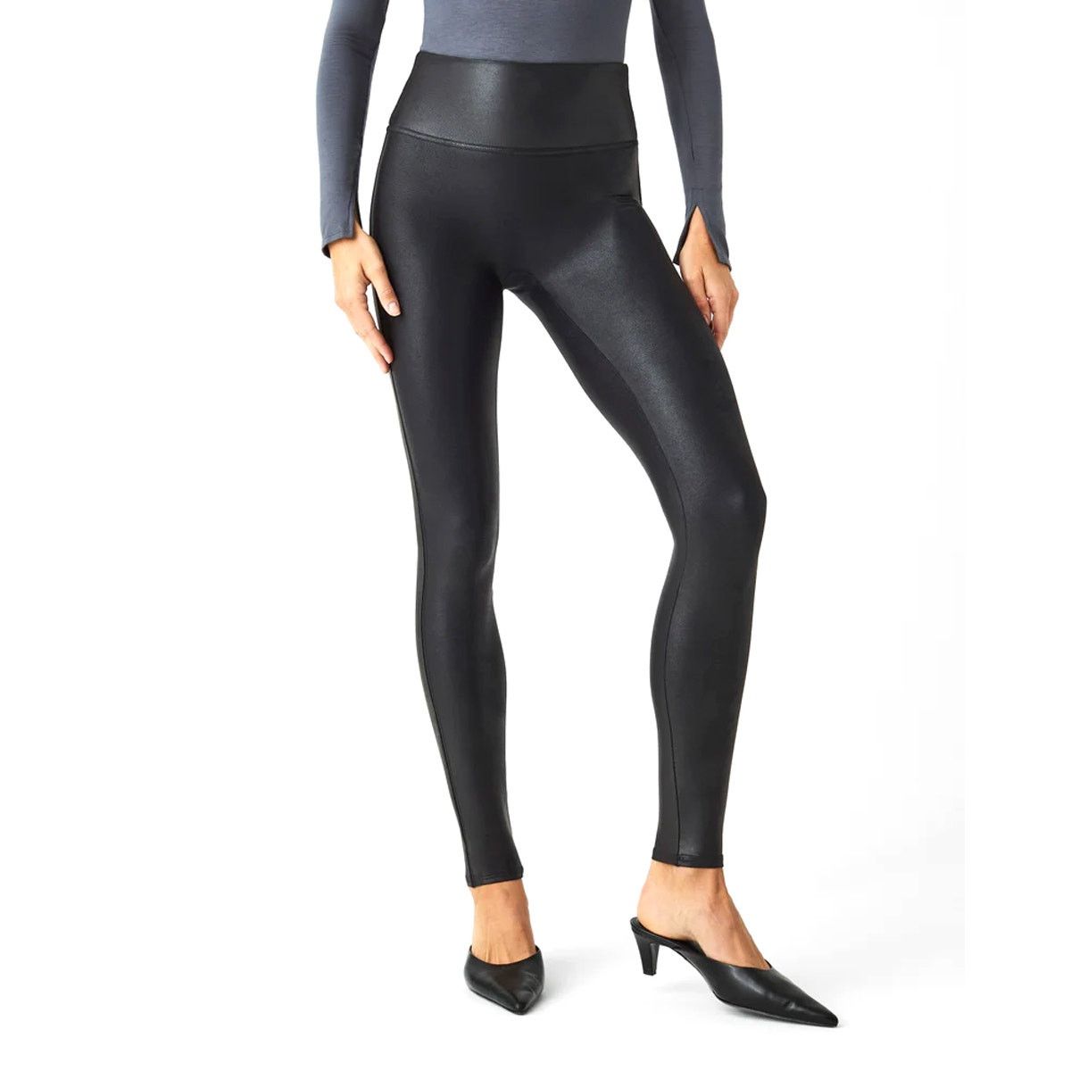 Spanx Spanx Sara Blakely Faux Leather Pebble Texture Black Legging Size 30" / US 8 / IT 44 - 1 Thumbnail