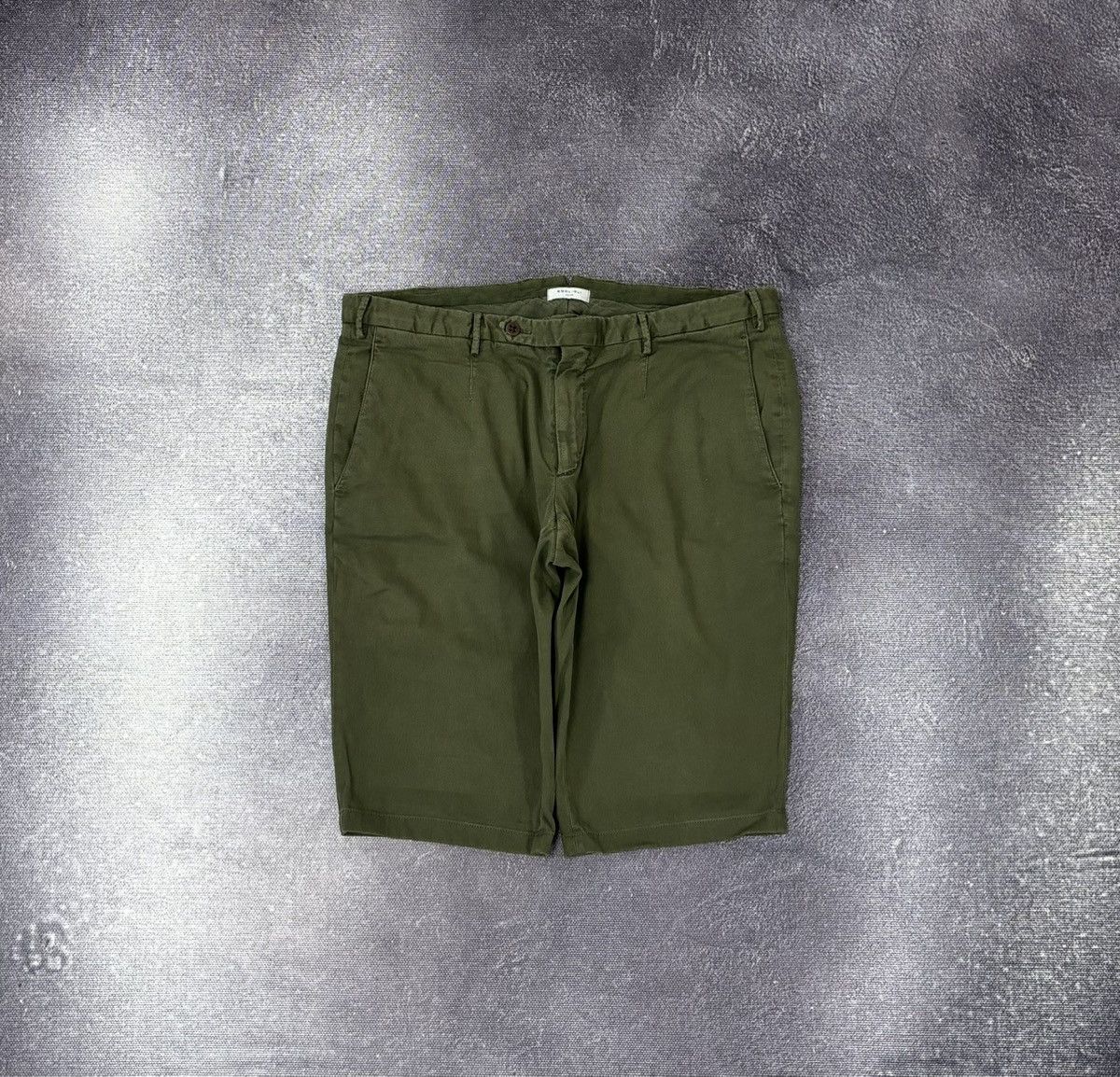 Boglioli Boglioli Olive Green Textured Cotton Blend Bermuda Shorts Size US 36 / EU 52 - 1 Thumbnail