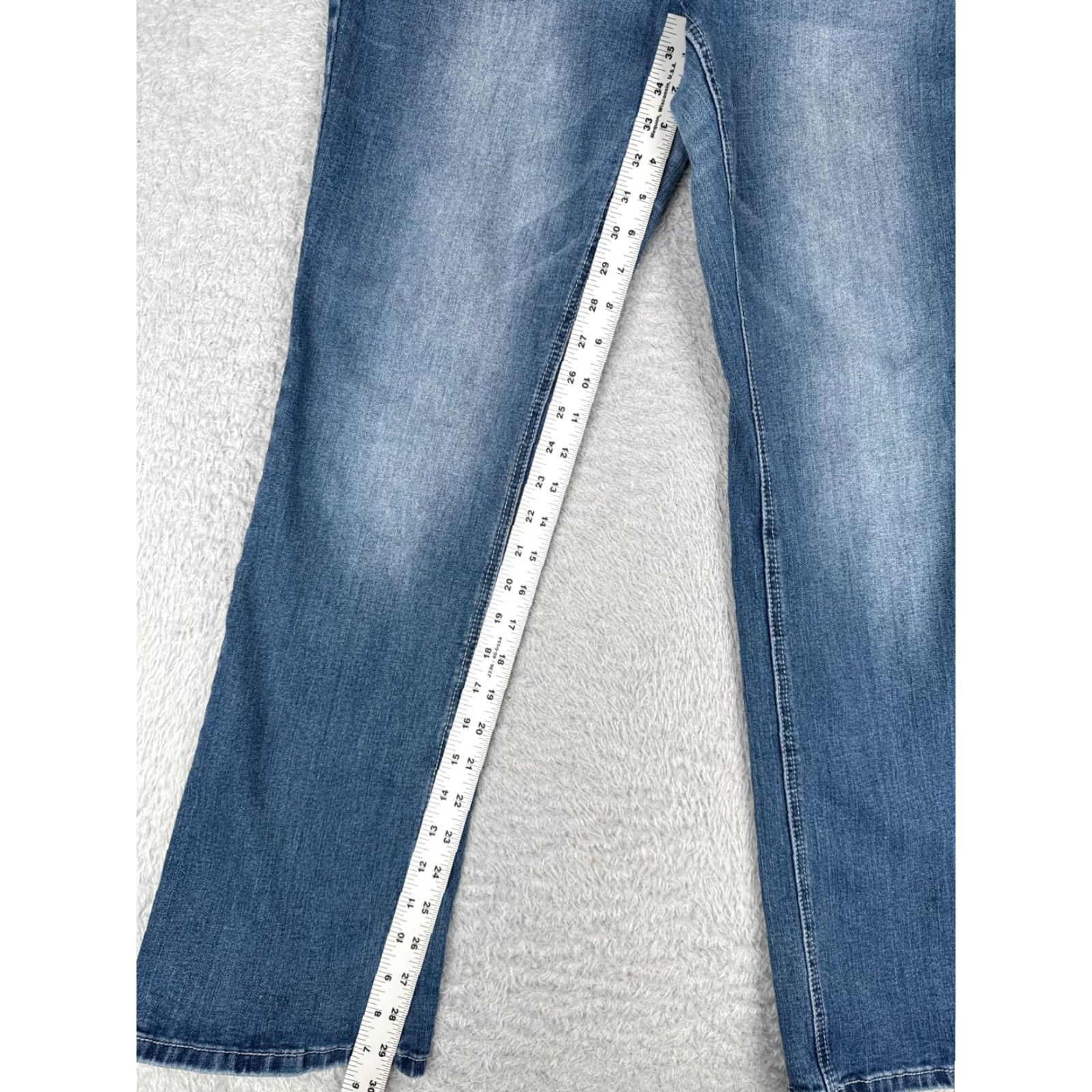 Vintage Earl Jean Jeans Women 16 Blue Slim Bootcut Bling Mid Rise Cotton Blend 34x31 Size 38" / US 16 / IT 52 - 7 Thumbnail