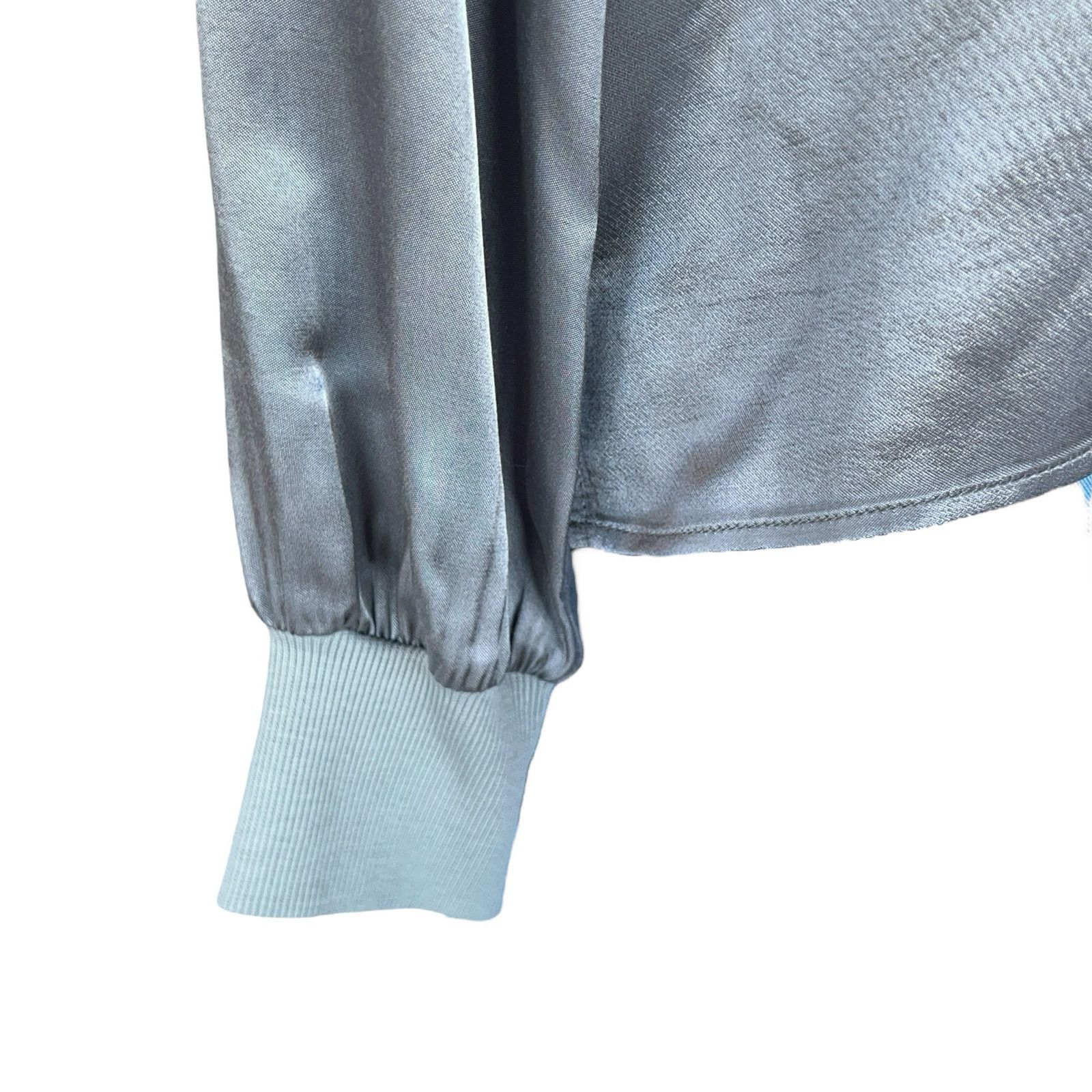 Nation LTD Nation Ltd. Ayra Blouse Satin Top Med Gray Minimalist Party Size M / US 6-8 / IT 42-44 - 8 Thumbnail