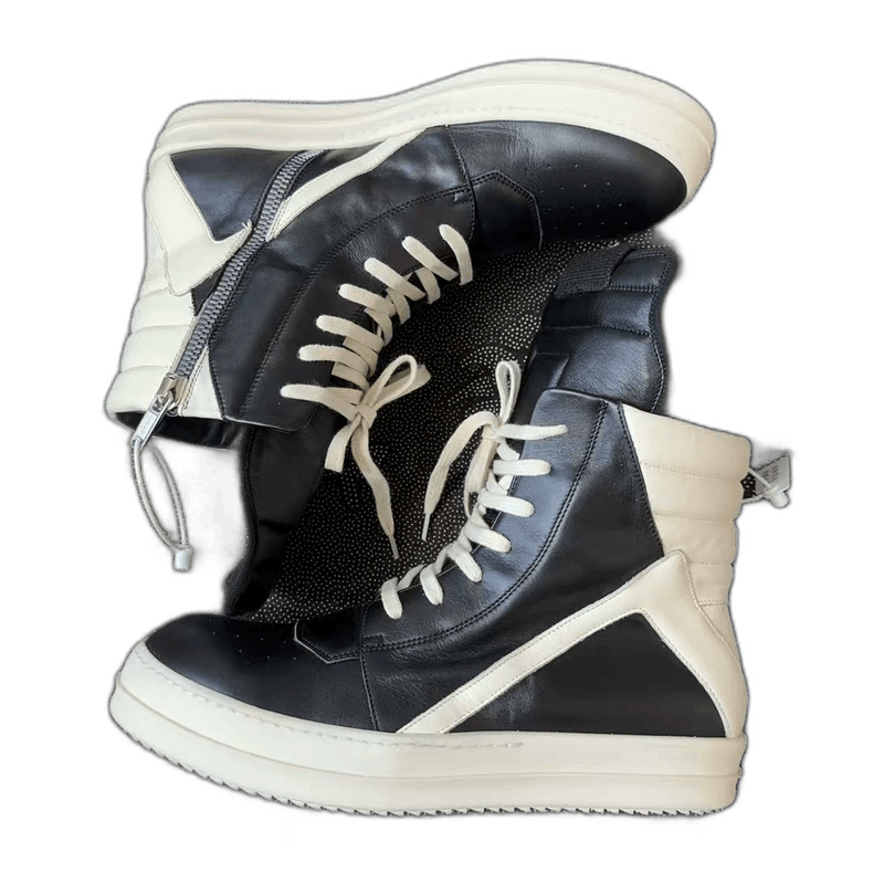 Rick Owens Rick Owens High Top Leather Sneakers Black Size US 10 / EU 43 - 1 Thumbnail