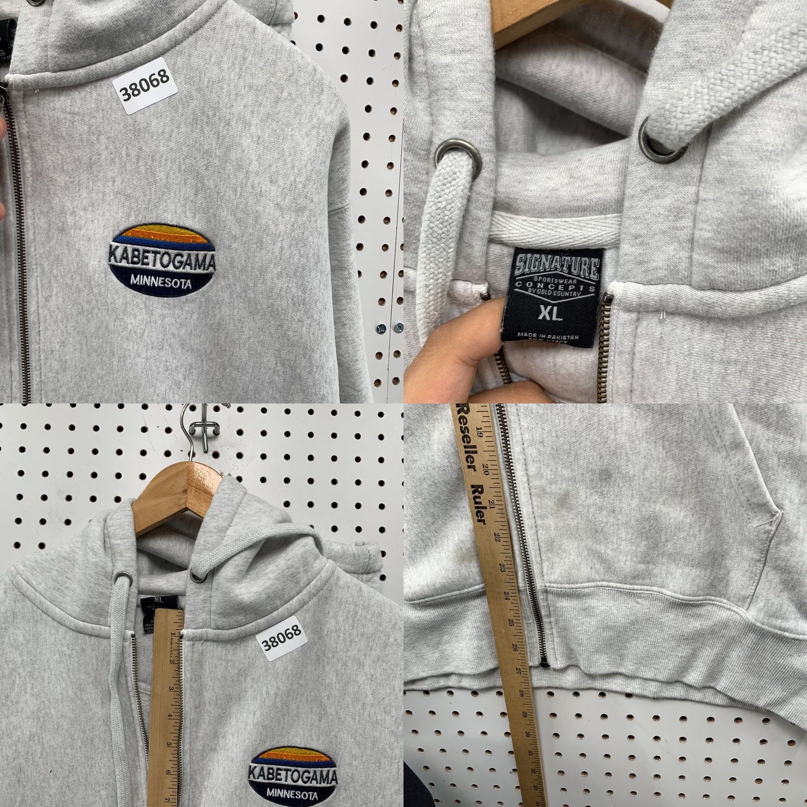 Vintage VINTAGE Kabetogama Minnesota Hoodie Zip Sweatshirt Mens XL Gray Heavyweight Champion Reverse Weave Outdoor 26x28 Mens Size US XL / EU 56 / 4 - 8 Thumbnail