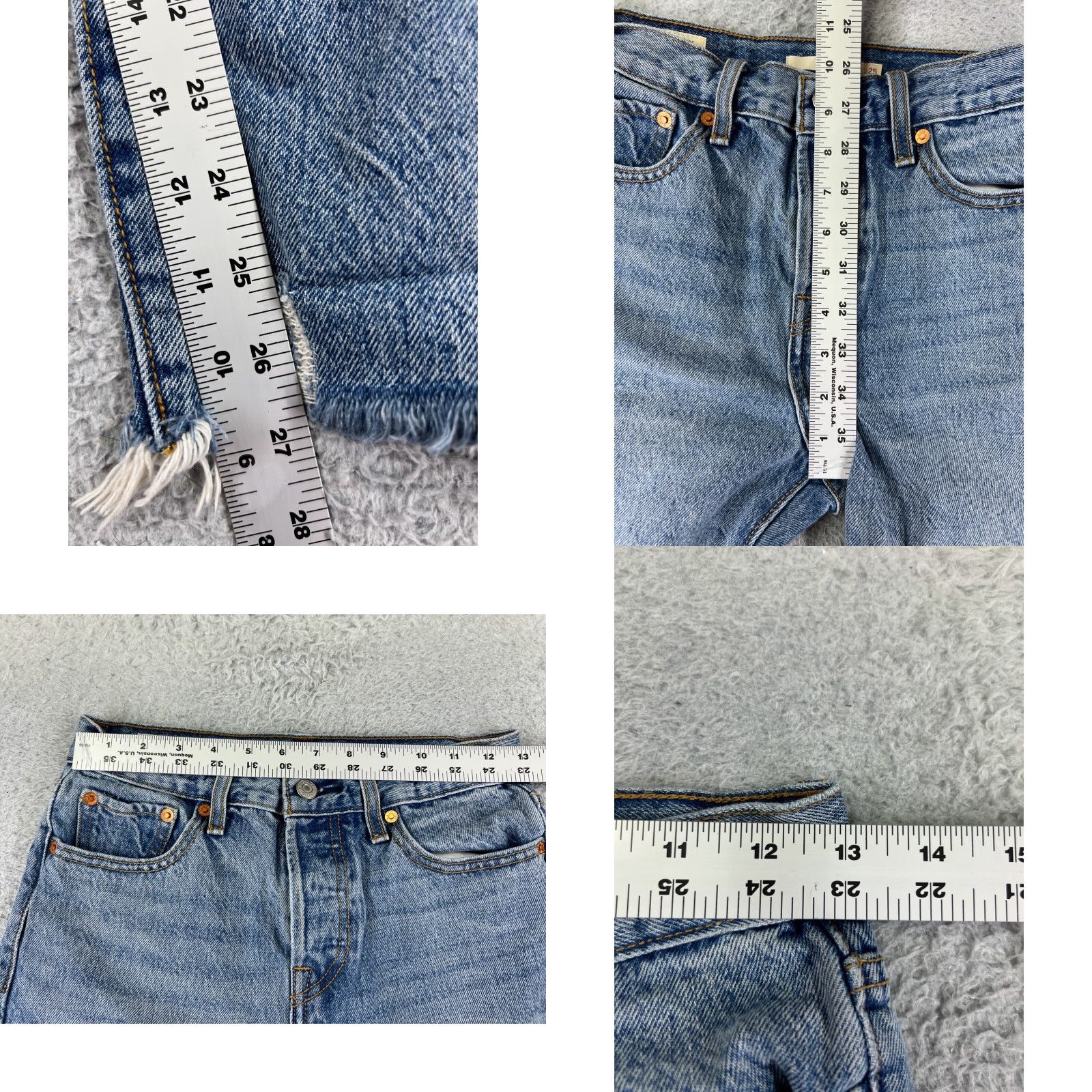 Levi's VINTAGE Levis Premium Jeans Womens 25 Blue Denim Levi's Wedgie Fit Tapered 24x27 Button Zipper 5-Pocket Distressed Stretch Regular Men? Size 42" / US 20 - 9 Thumbnail