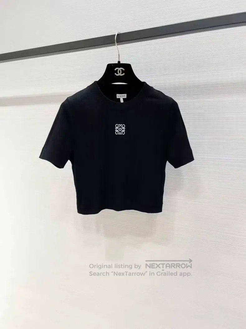 Loewe LOEWE Black knit logo short-sleeve, short and small fit Size M / US 6-8 / IT 42-44 - 1 Thumbnail