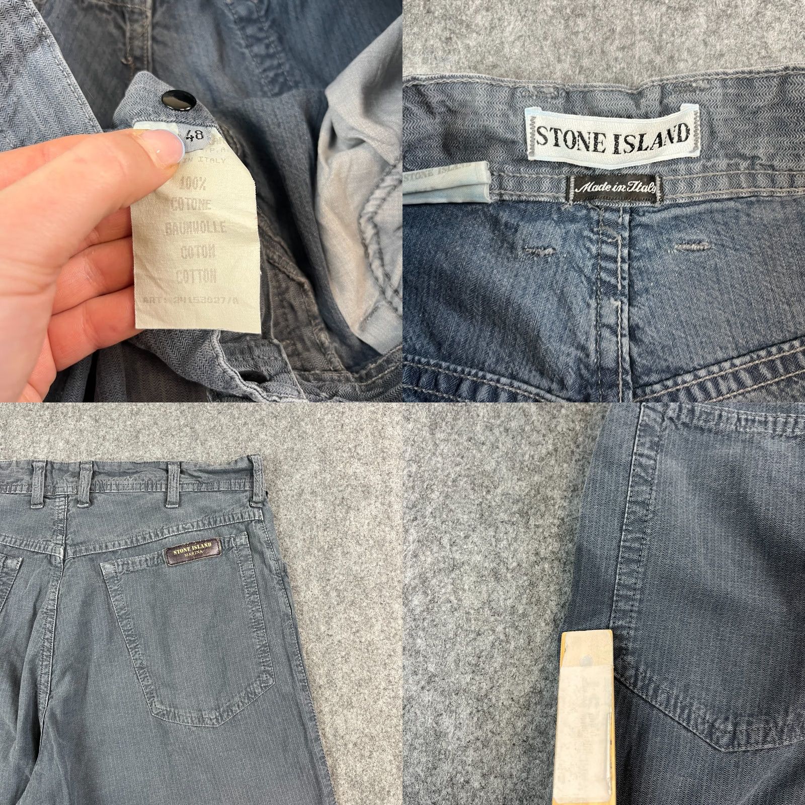Stone Island VINTAGE Stone Island Jeans Straight 32 32 Charcoal Grey Osti 80s Mens Jeans 5-Pocket Den i Size US 32 / EU 48 - 8 Thumbnail