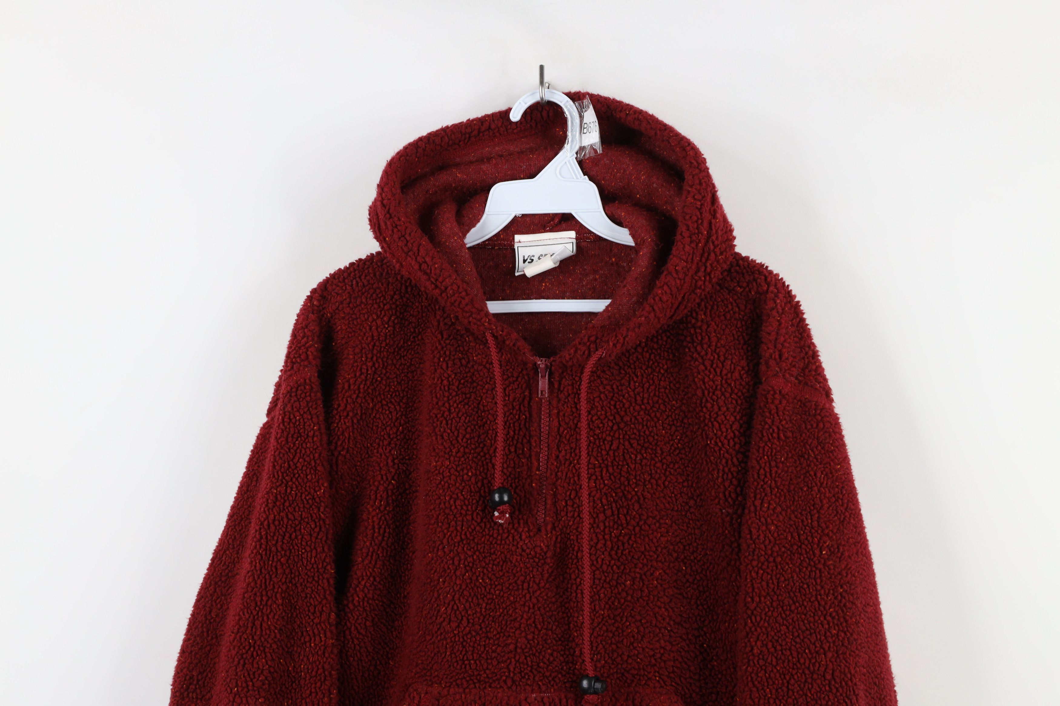 Vintage Vintage 90s Streetwear Cropped Deep Pile Fleece Hoodie USA Size M / US 6-8 / IT 42-44 - 2 Thumbnail