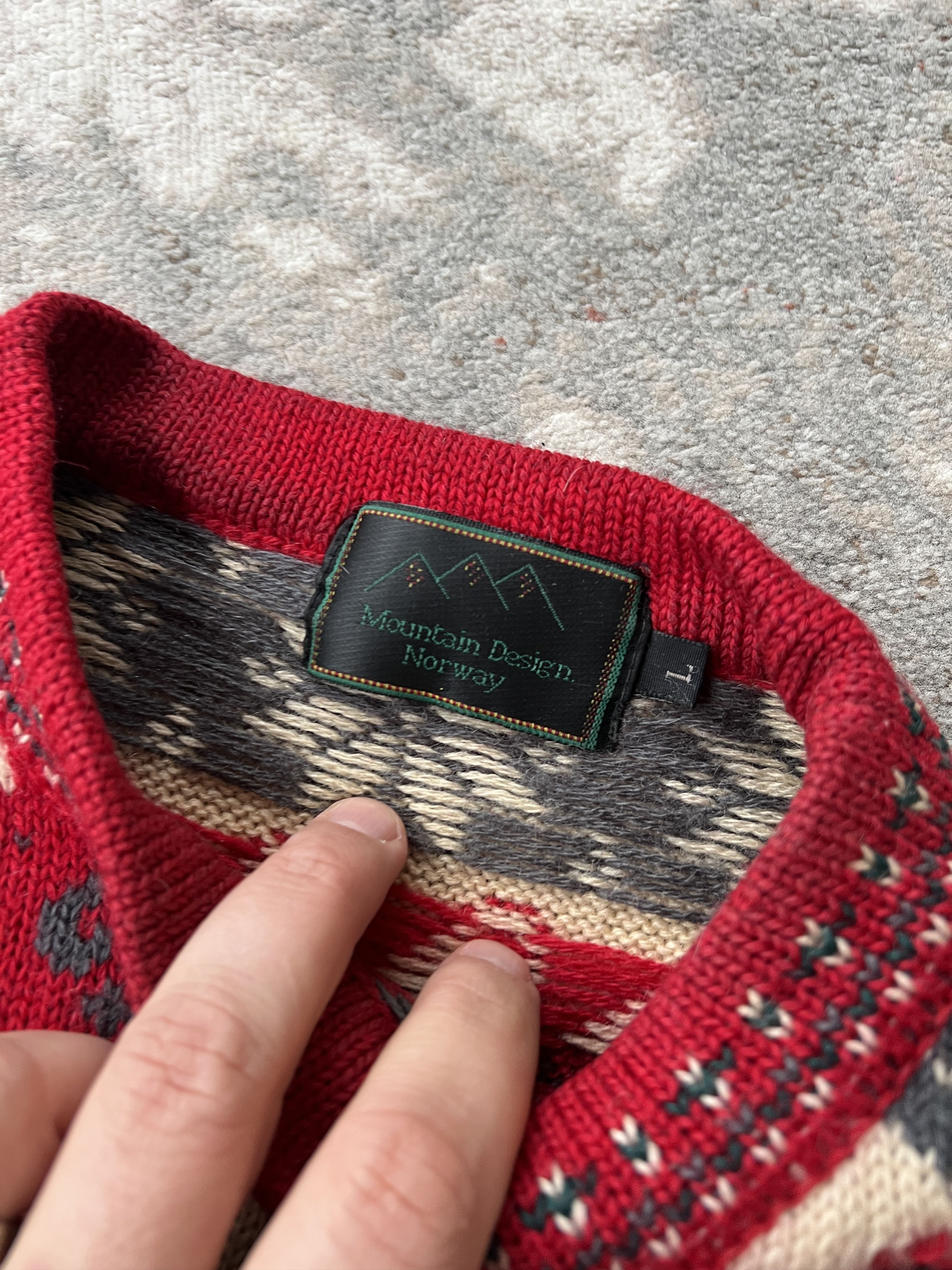 Vintage Mountain Design. Norway Sweater Size US L / EU 52-54 / 3 - 2 Thumbnail