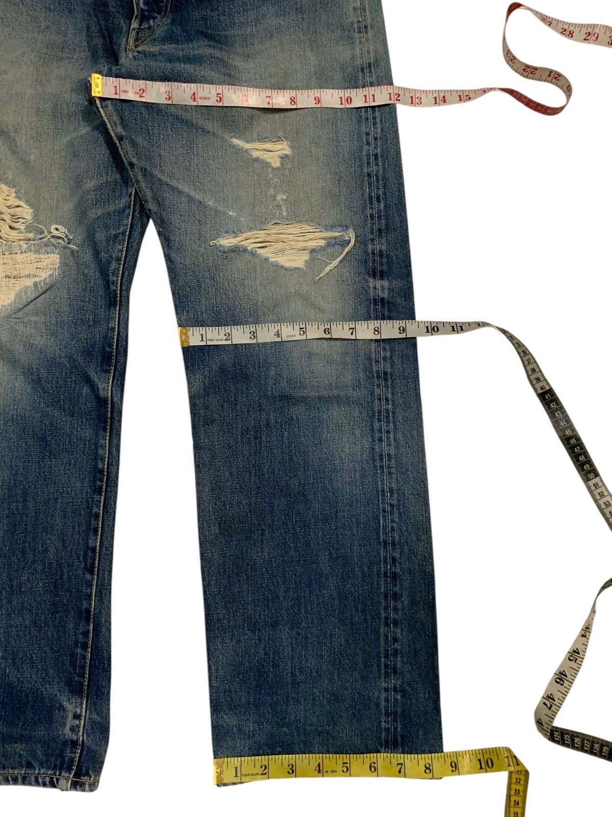 Kapital VINTAGE KAMAKURA SELVEDGE FADED JAPANESE DISTRESSED DENIM Size US 33 - 23 Thumbnail