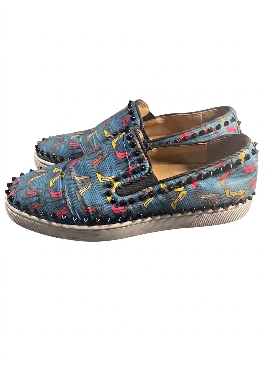 Christian Louboutin Christian Louboutin Roller Boat Blue Spiked Slip-On SZ 43 Size US 10 / EU 43 - 1 Thumbnail