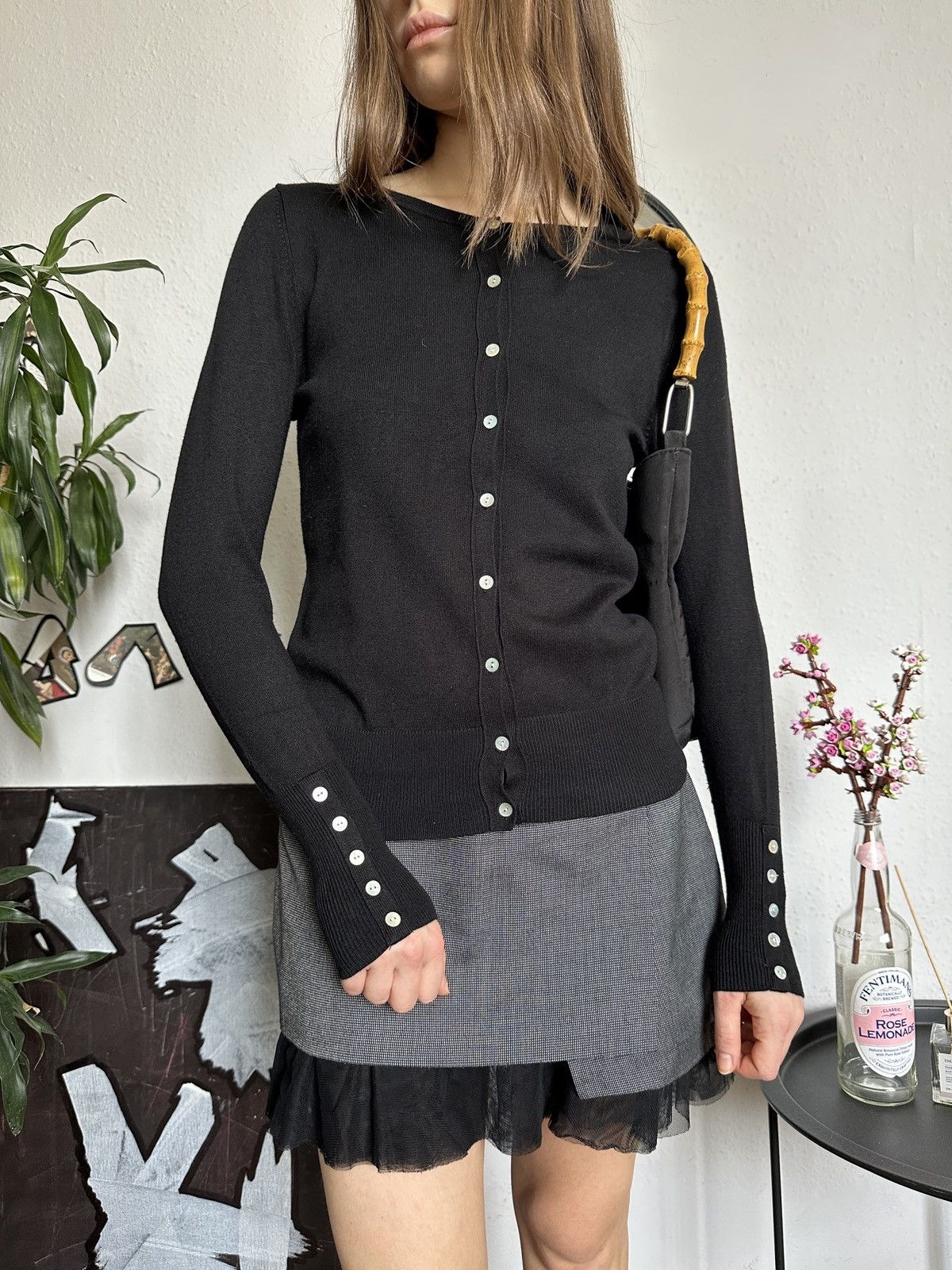 COPENHAGEN STUDIOS × Designer Copenhagen Designer Cute Black Basic Cardigan Size XS / US 0-2 / IT 36-38 - 2 Thumbnail