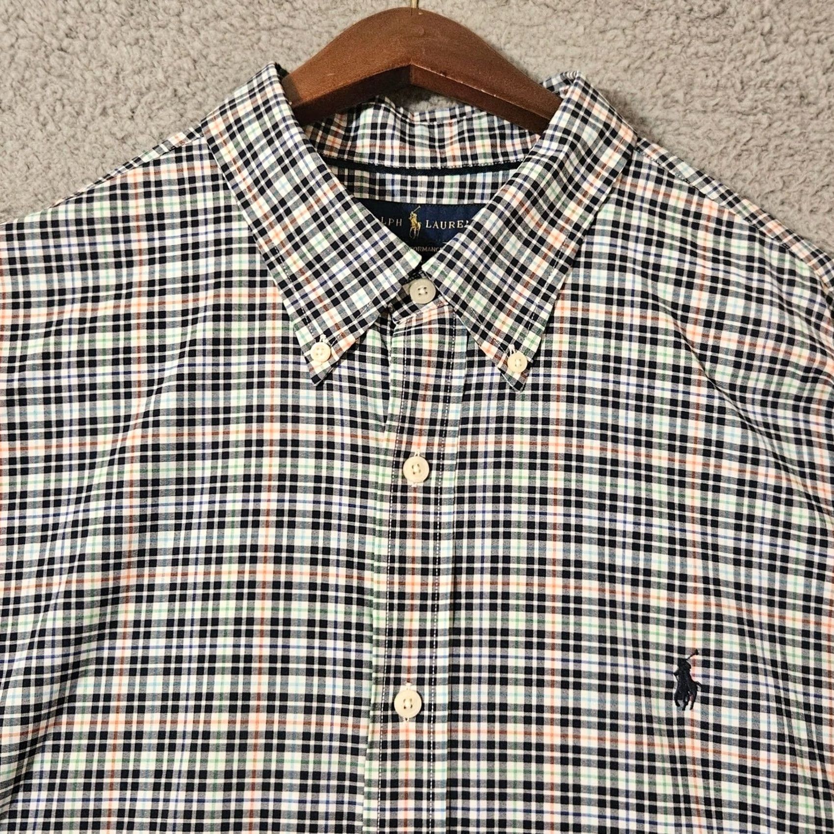 Ralph Lauren Ralph Lauren Shirt Mens 2XL Blue Gingham Performance Long Sleeve Button Down Size US XXL / EU 58 / 5 - 2 Thumbnail