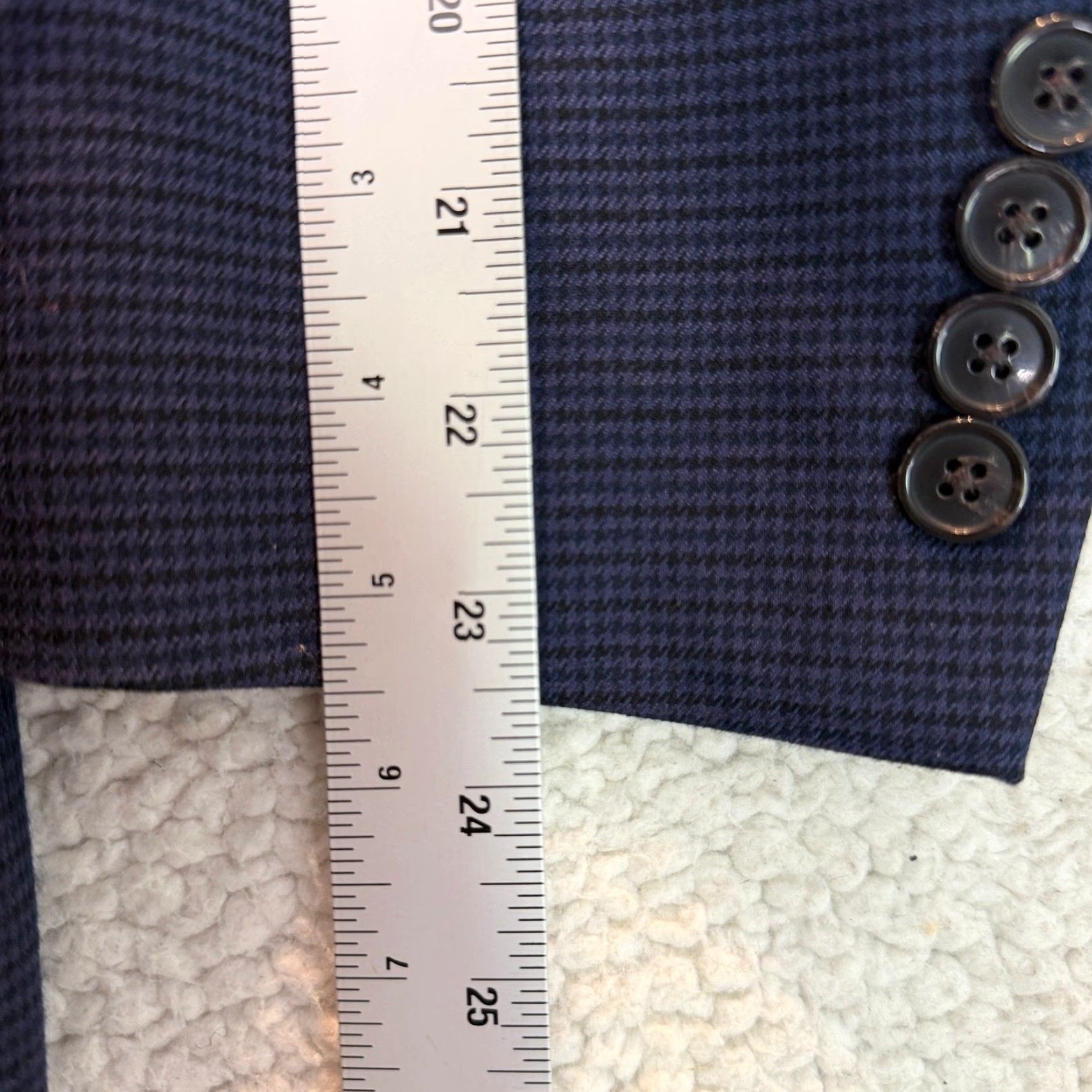 Ralph Lauren Lauren Ralph Lauren Blazer Jacket Mens 38R Medium Blue Black Houndstooth Size 40R - 6 Thumbnail