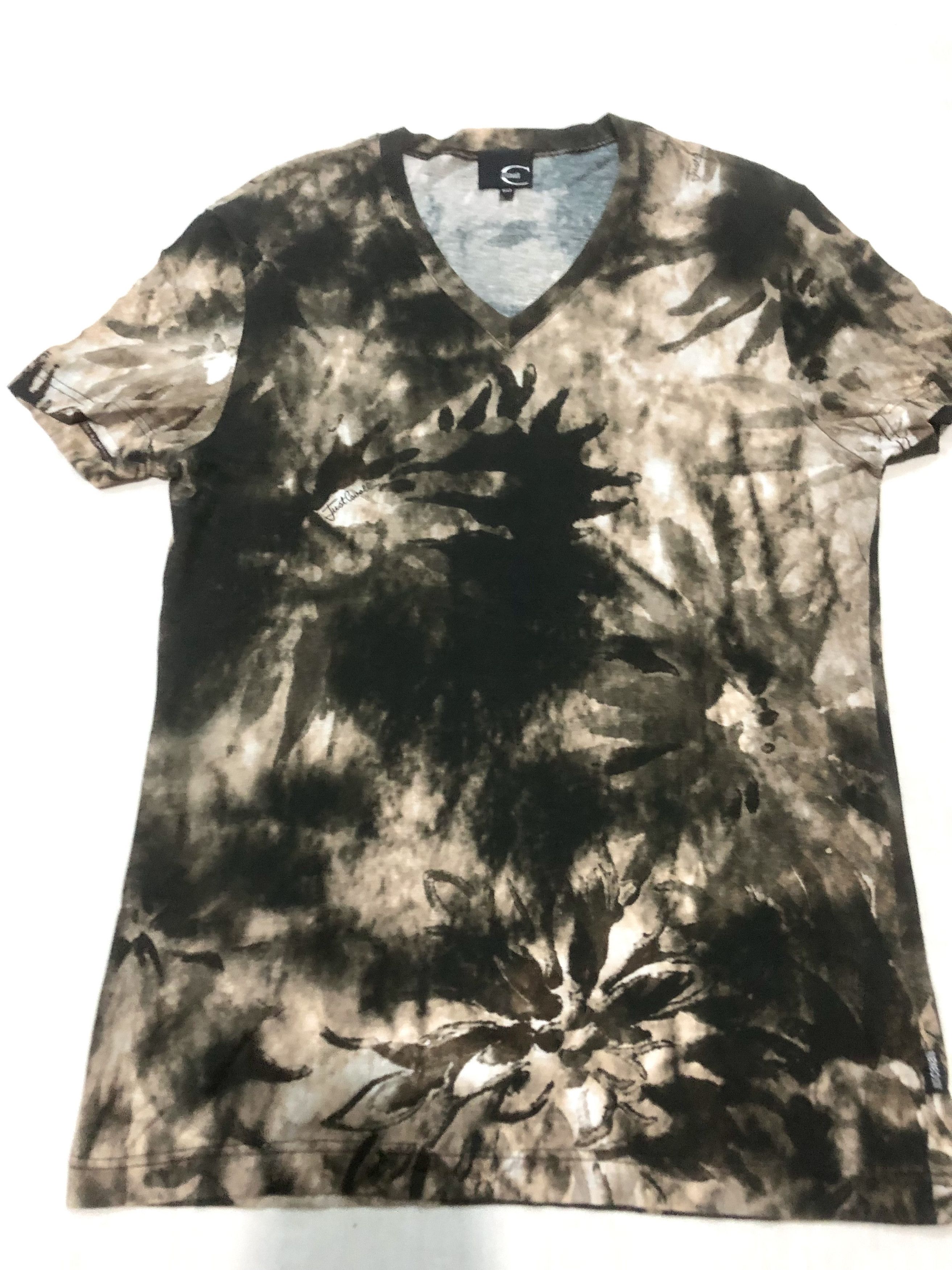 Just Cavalli Juat cavali brown printed v-neck shirt Size US M / EU 48-50 / 2 - 2 Thumbnail