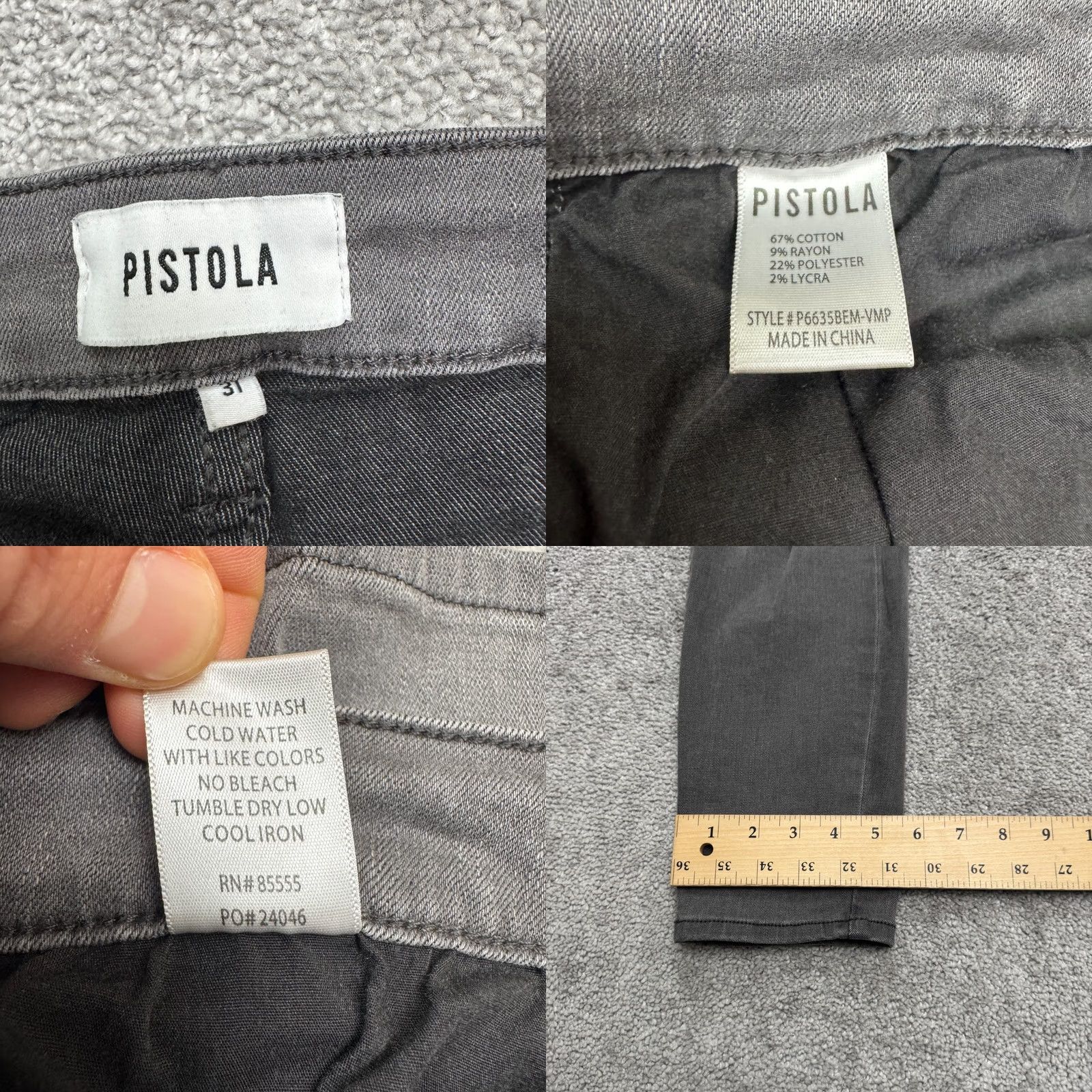 Pistola Pistola Arianna High Rise Distressed Skinny Denim Jeans Womens 31 Gray Brand Pistola Size 24" / US 00 / IT 34 - 8 Thumbnail