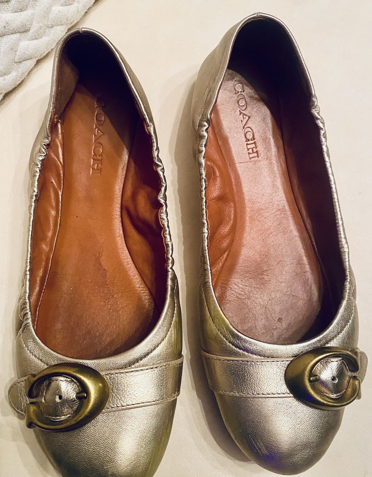 Coach Coach Stanton Champagne Leather C Buckle Ballet Flats 9.5 M Size US 9.5 / IT 39.5 - 11 Thumbnail