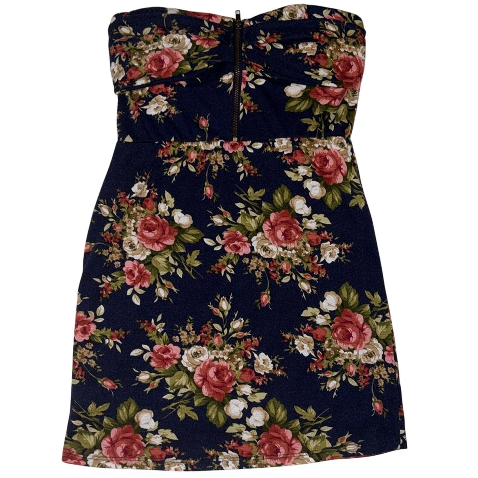 The Unbranded Brand Nella Fantasia Strapless Navy/Red Floral Top/Dress - Large Size L / US 10 / IT 46 - 5 Thumbnail