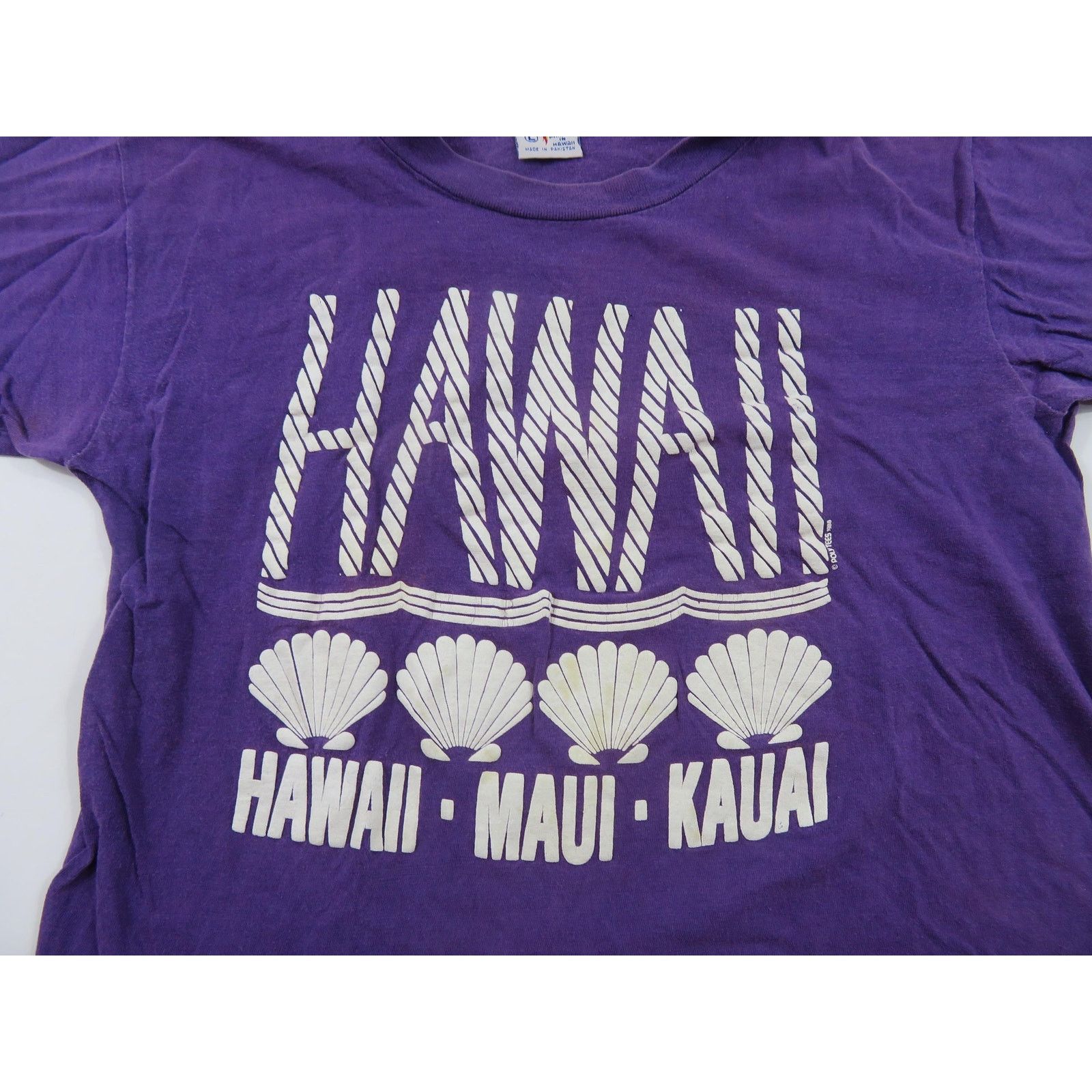 Other Maui Hawaii Sea Shell T-shirt, Poly Tees, Purple Sz M 1980s Size US M / EU 48-50 / 2 - 2 Thumbnail