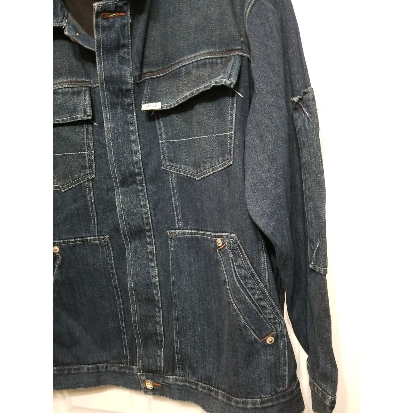 Enyce VINTAGE Enyce Denim UTILITY Jean Jacket XL Blue Mens Button-Down Collar Jacket Size US 36 / EU 52 - 4 Thumbnail